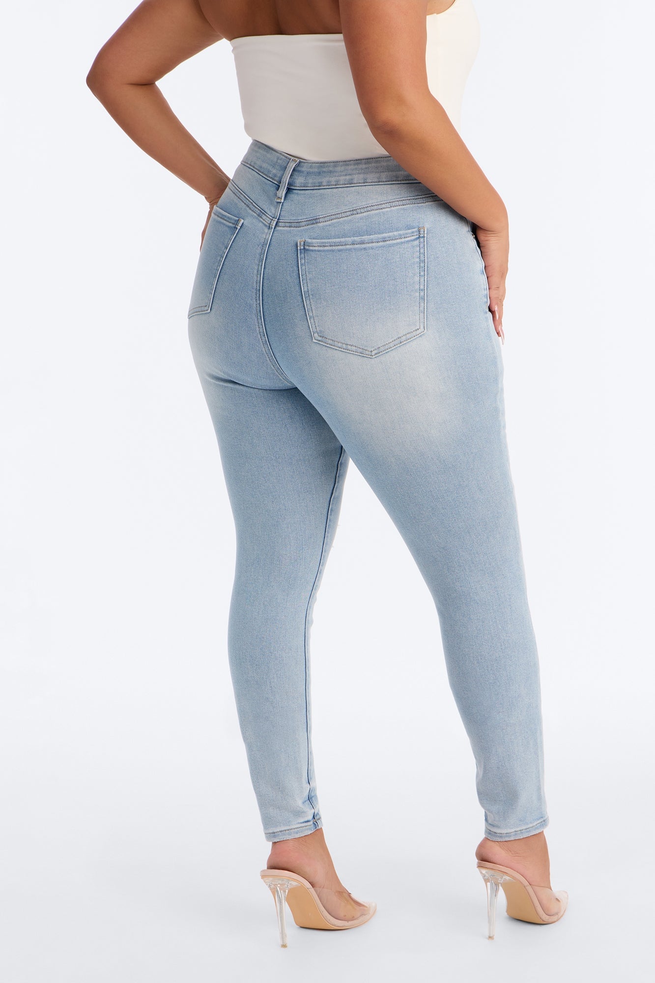 Tall Kalisha Stretch Ripped Skinny Jeans - Light Wash image 4
