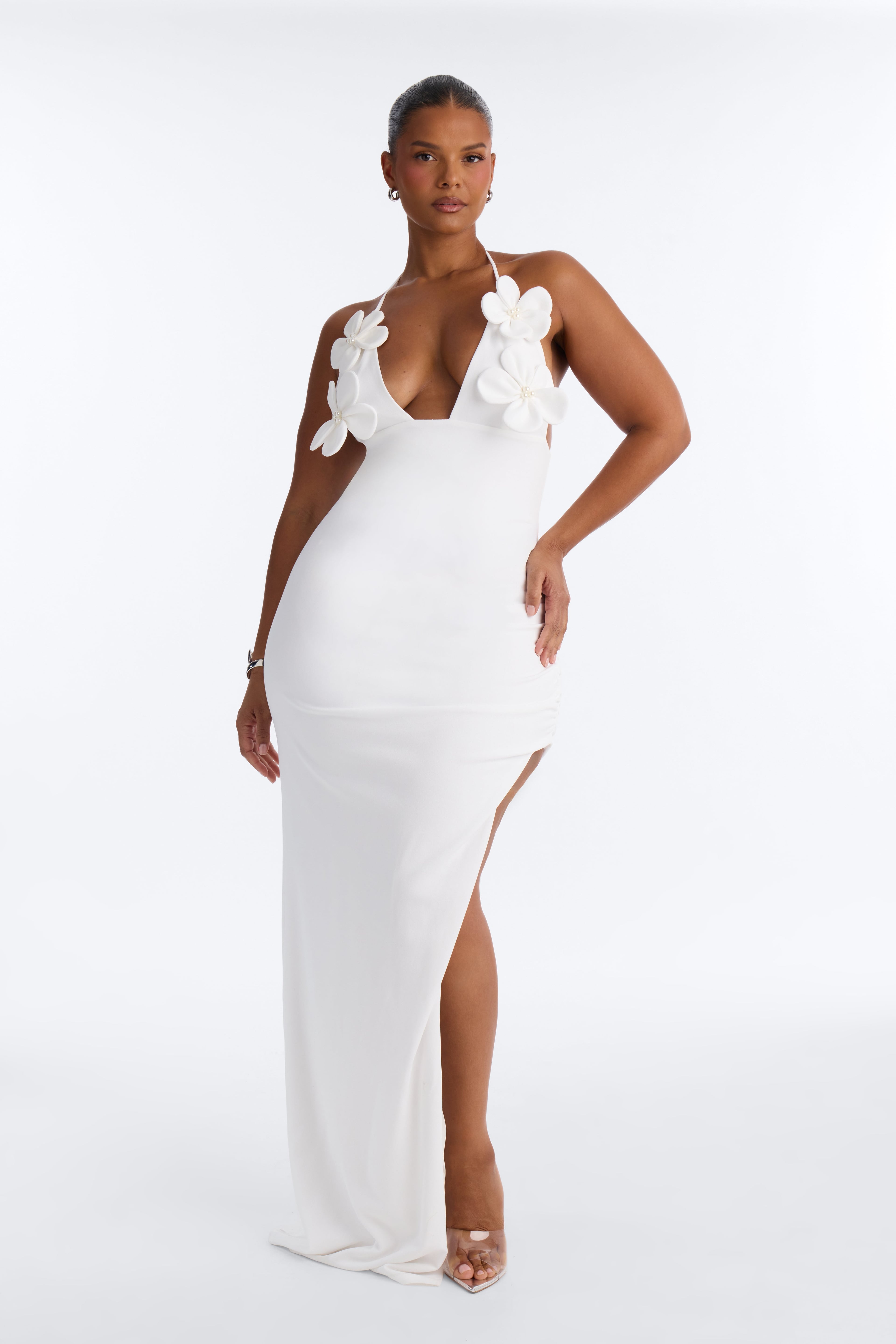 Celeste Crepe Floral Maxi Dress - Ivory image 1