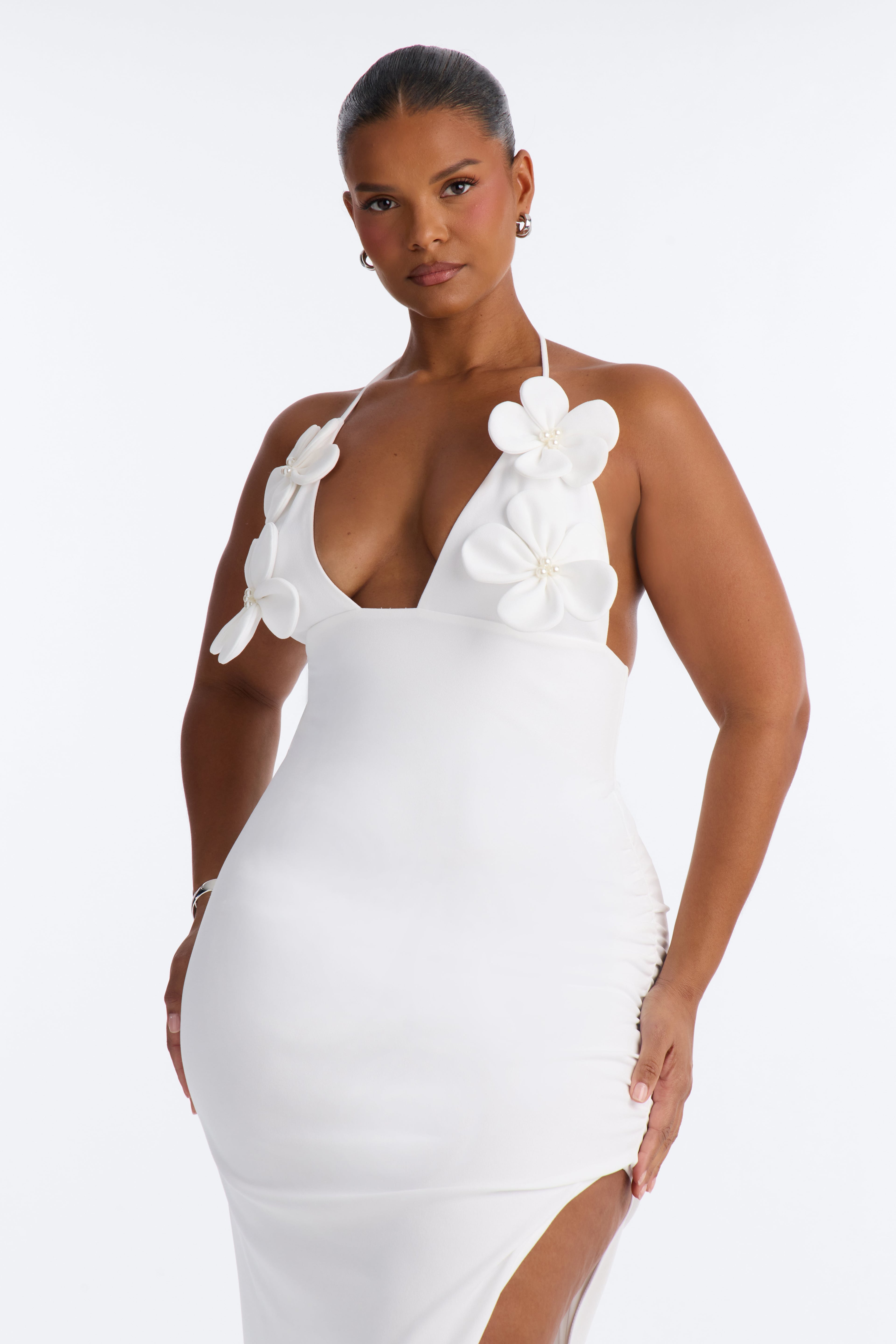 Celeste Crepe Floral Maxi Dress - Ivory image 2