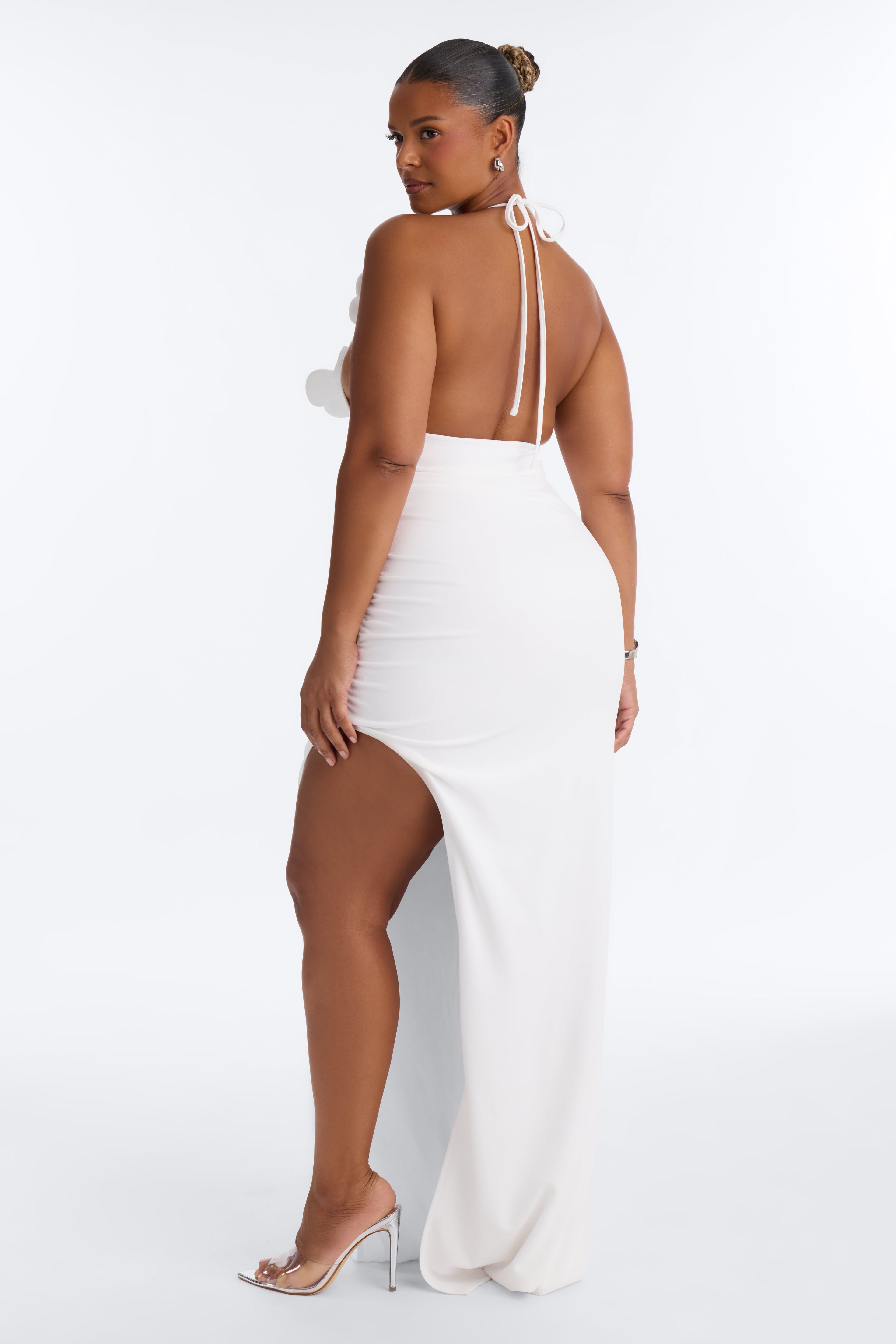 Celeste Crepe Floral Maxi Dress - Ivory image 3