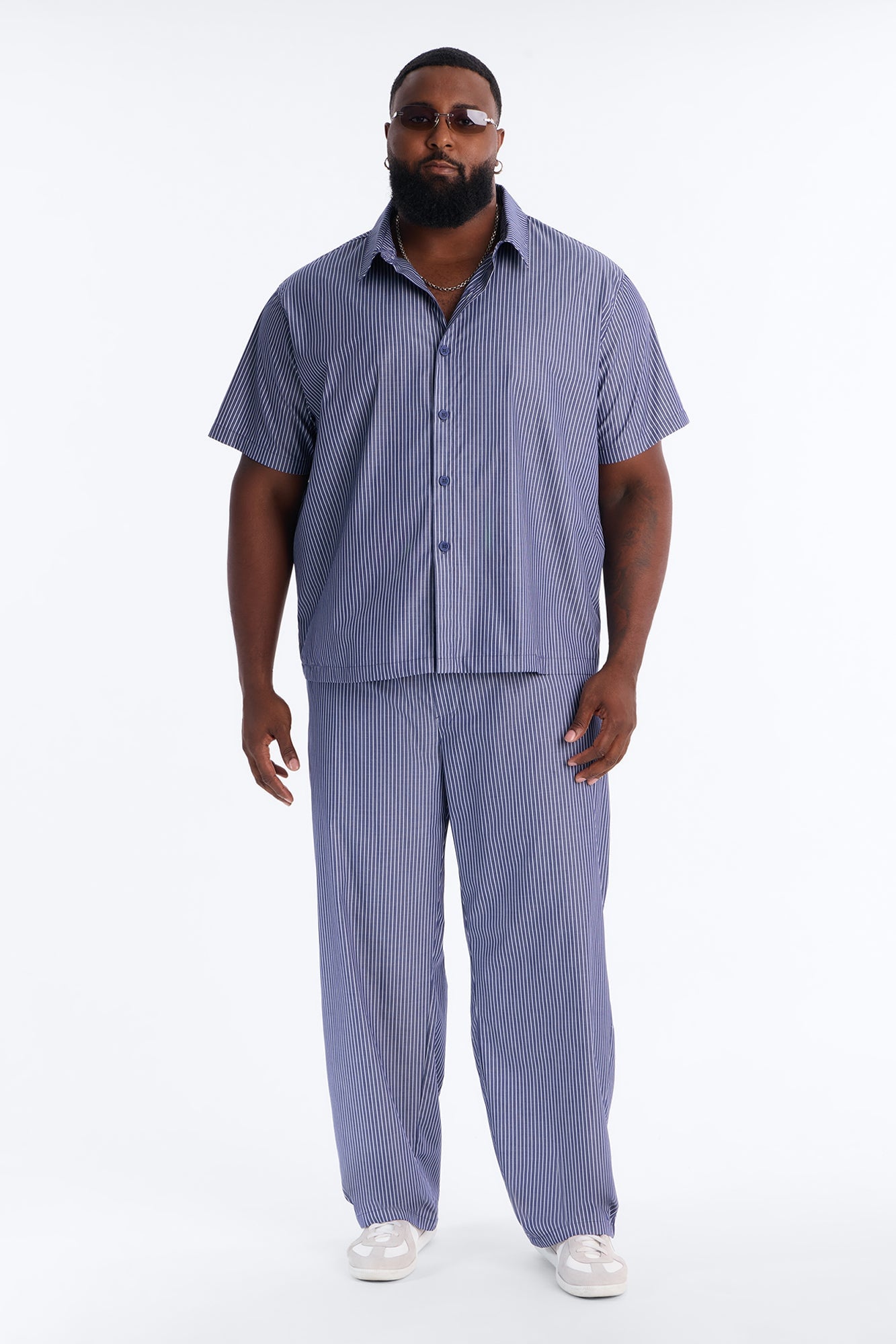 Monaco Relaxed Stripe Pant - Navy/combo image 2