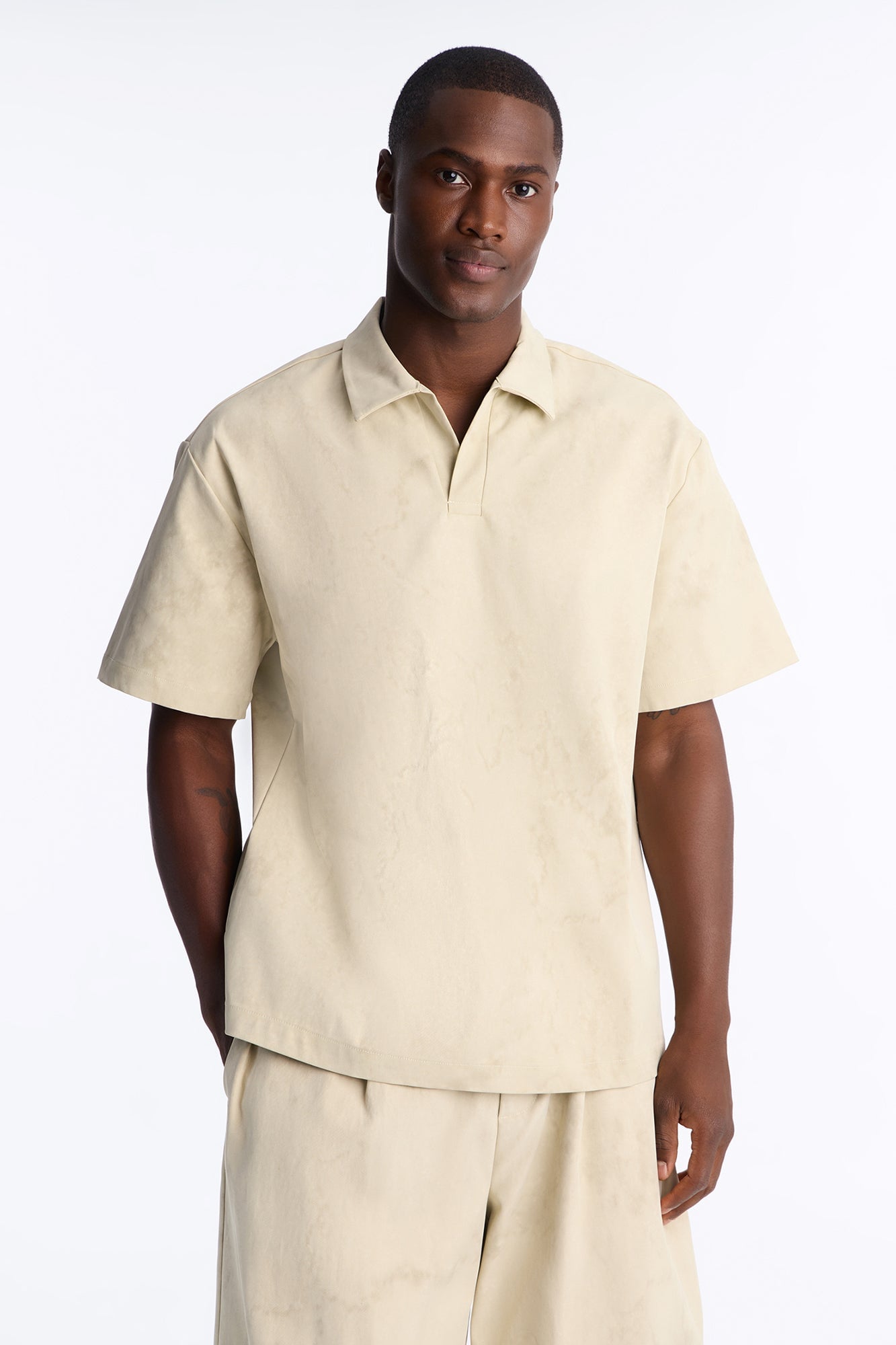 Modern Envoy Boxy Short Sleeve Polo - Tan image 5