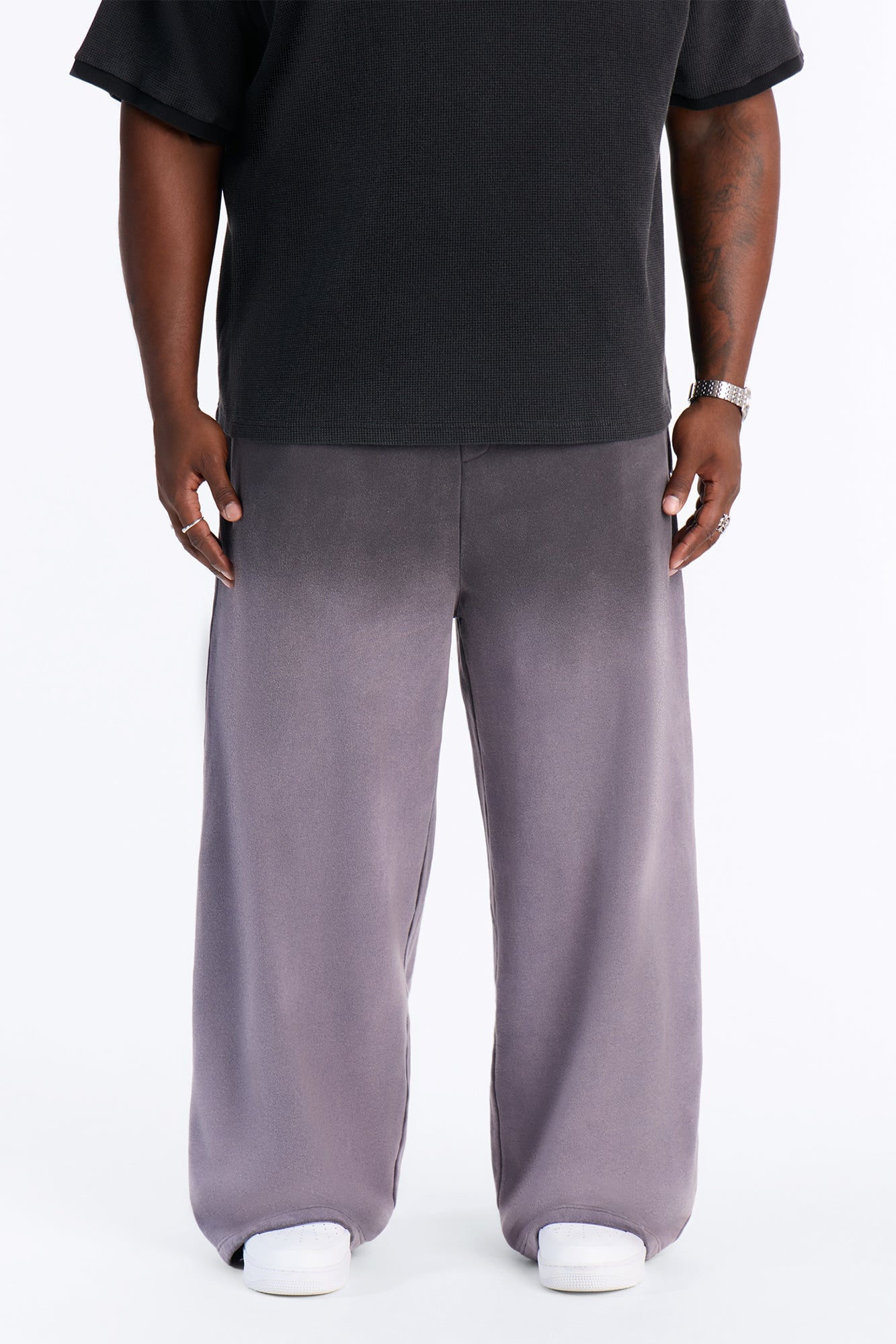 Kane Vintage Studded Baggy Sweatpant - Washed Black image 2
