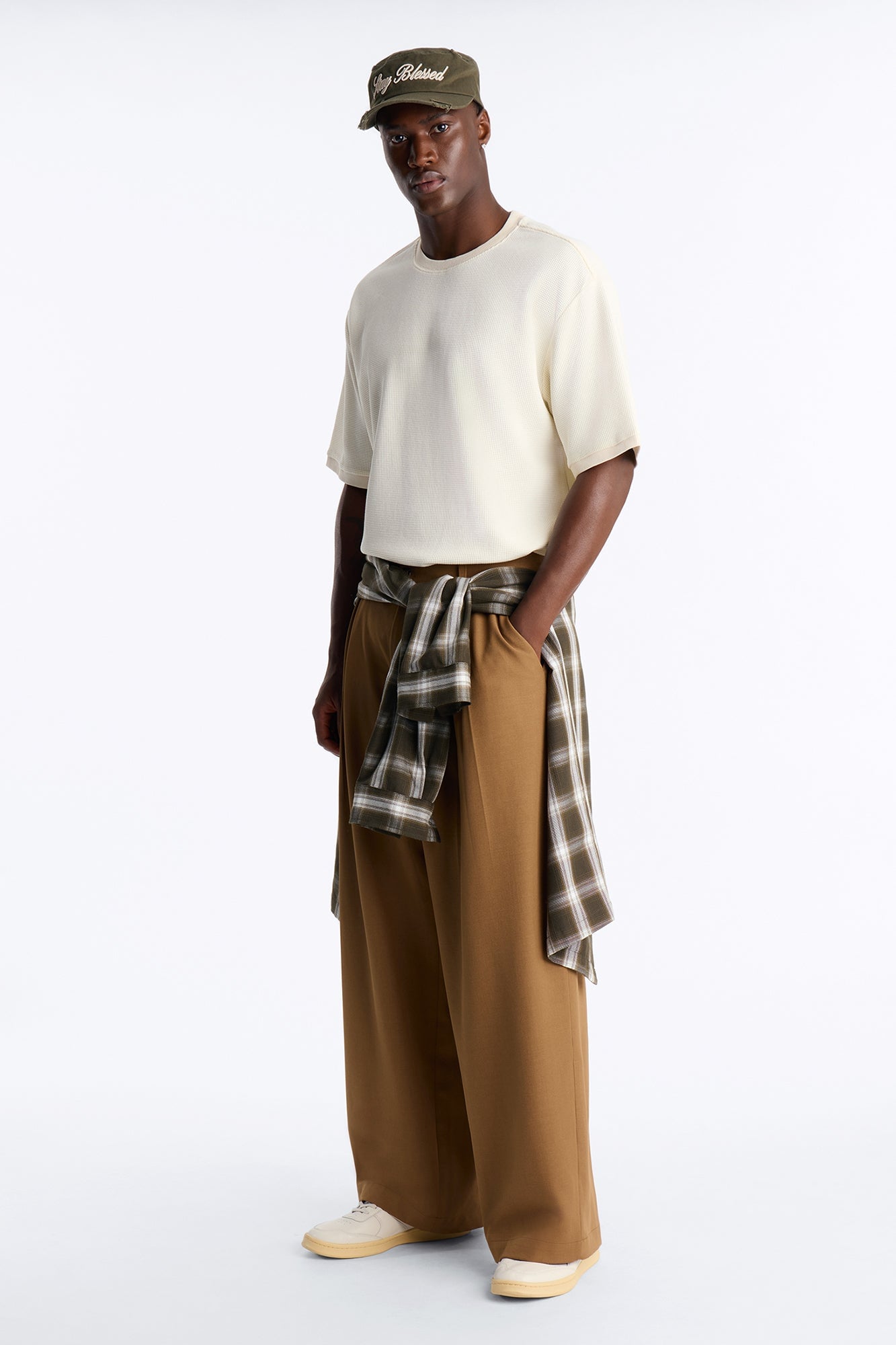 Classic Waffle Tee - Cream image 6
