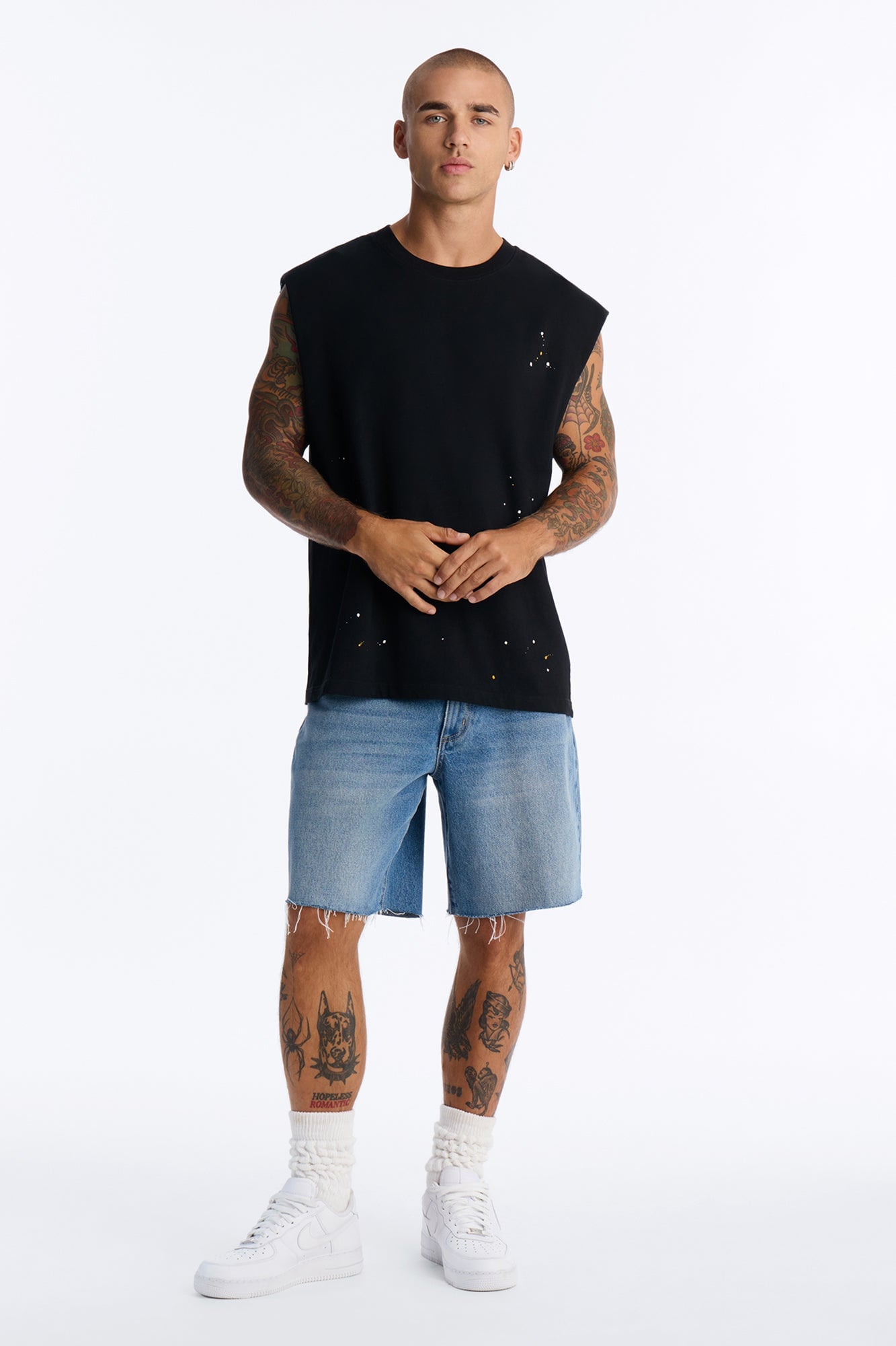 Paint Splatter Muscle Tee - Black/combo image 6
