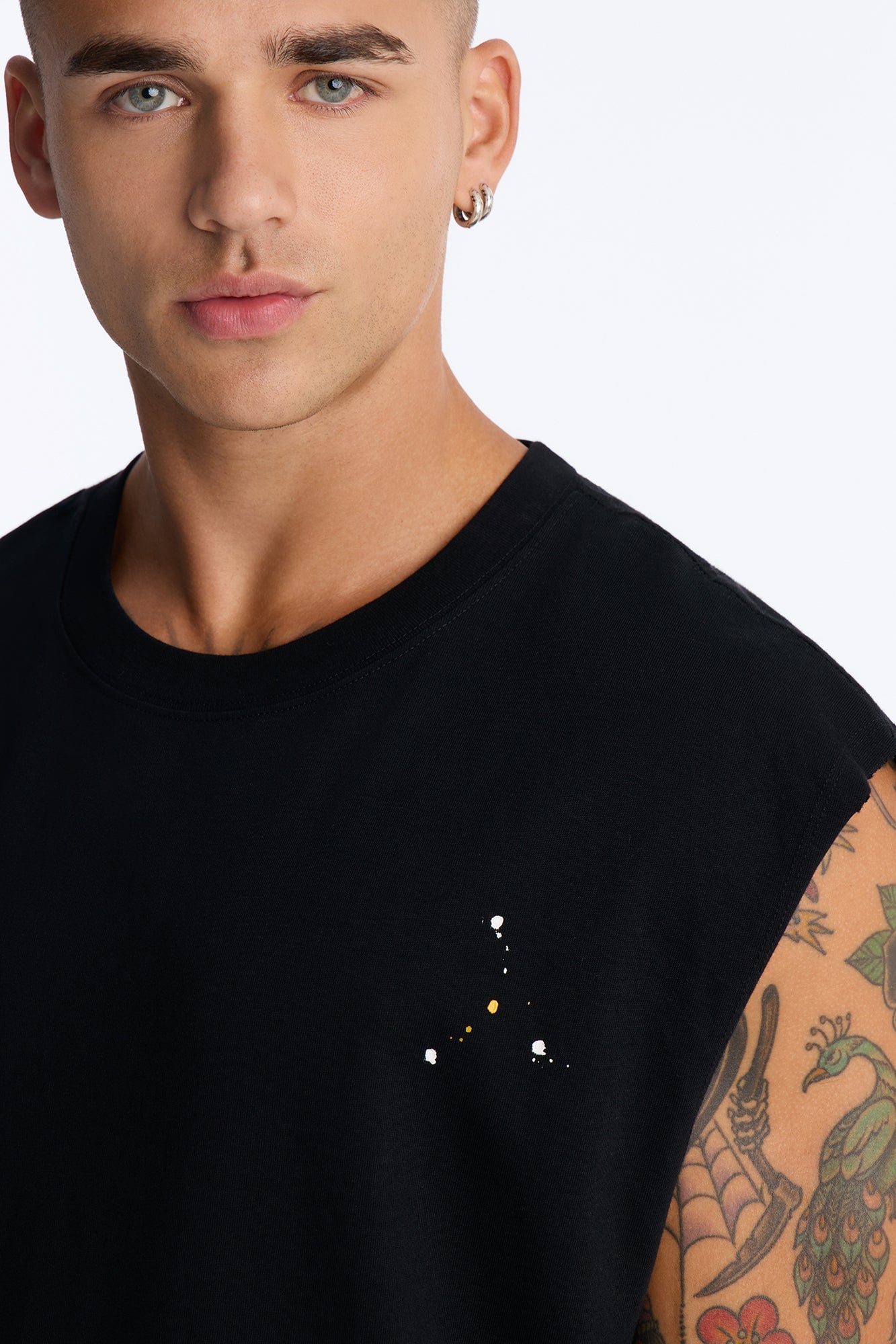 Paint Splatter Muscle Tee - Black/combo image 7