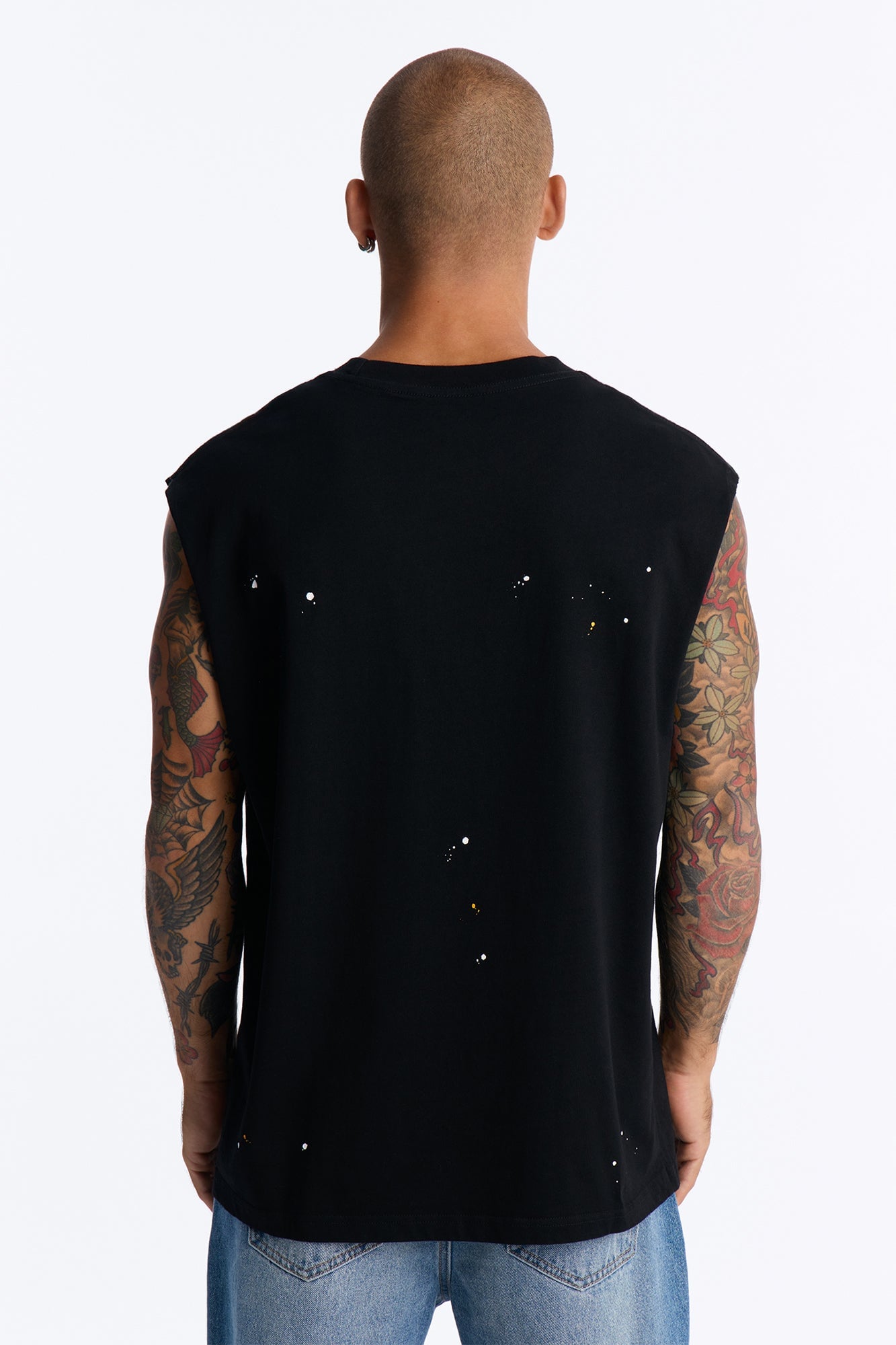 Paint Splatter Muscle Tee - Black/combo image 8
