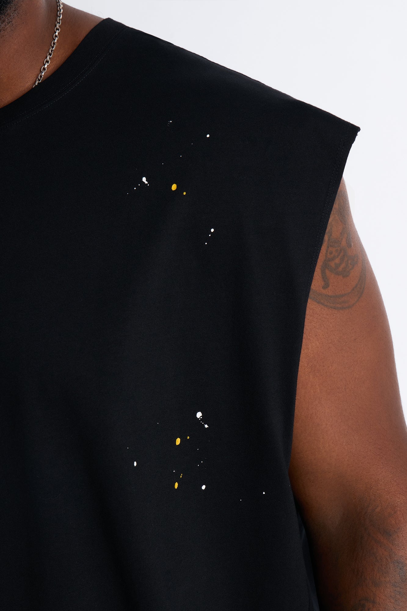 Paint Splatter Muscle Tee - Black/combo image 3