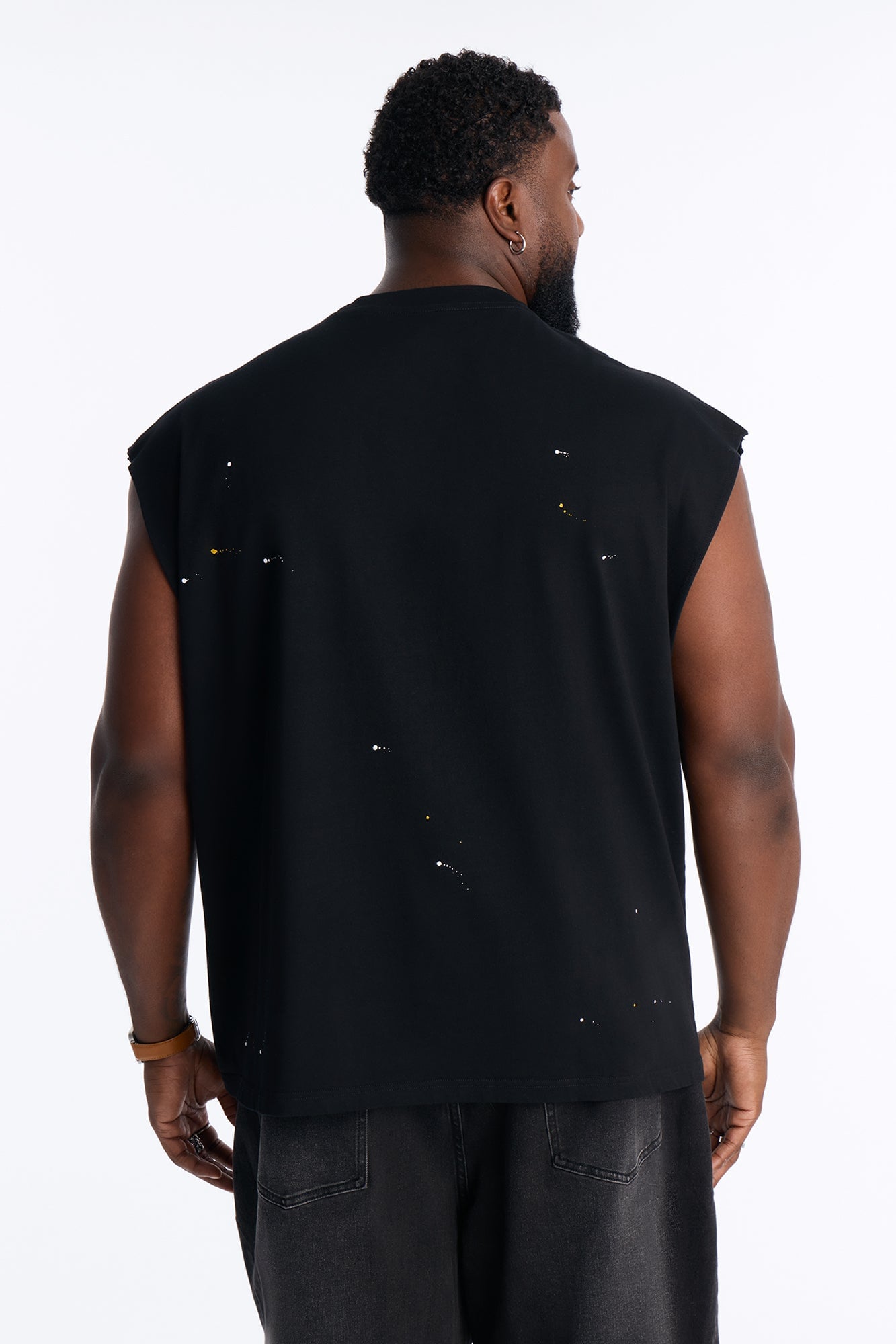 Paint Splatter Muscle Tee - Black/combo image 4