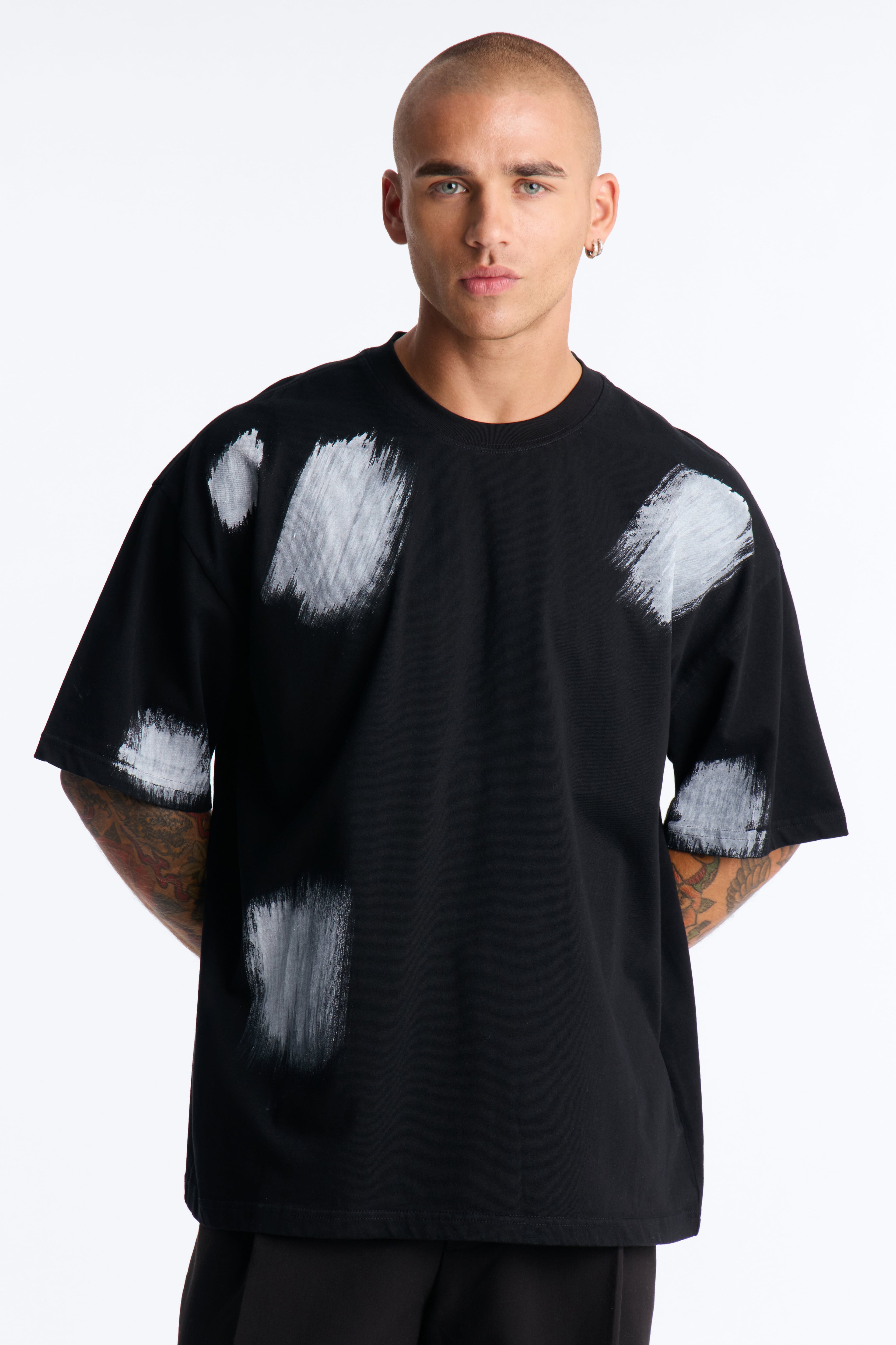 Paint Spray Crewneck Tee - Black/combo image 5