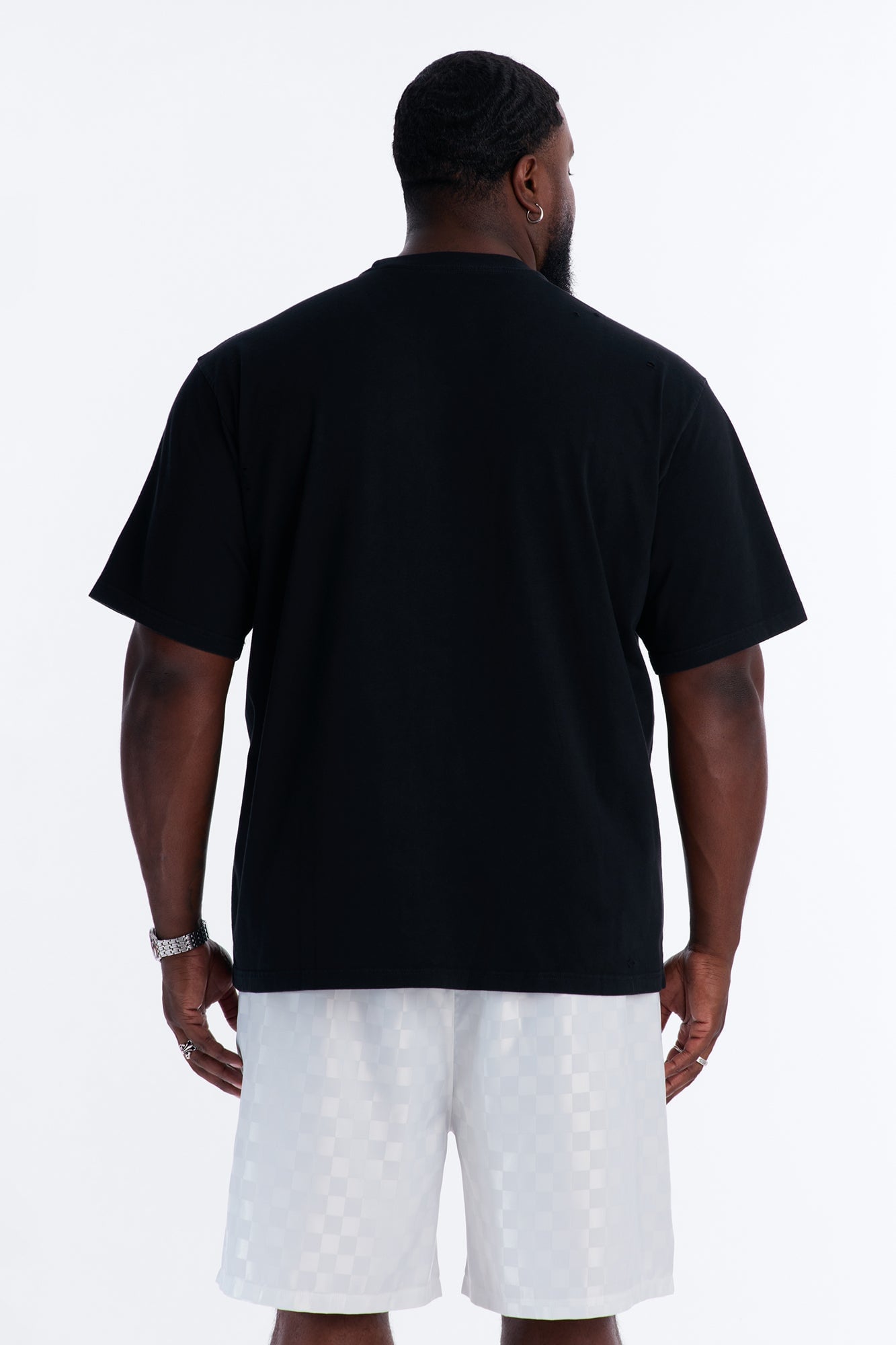 Destructed Crewneck Tee - Black image 3