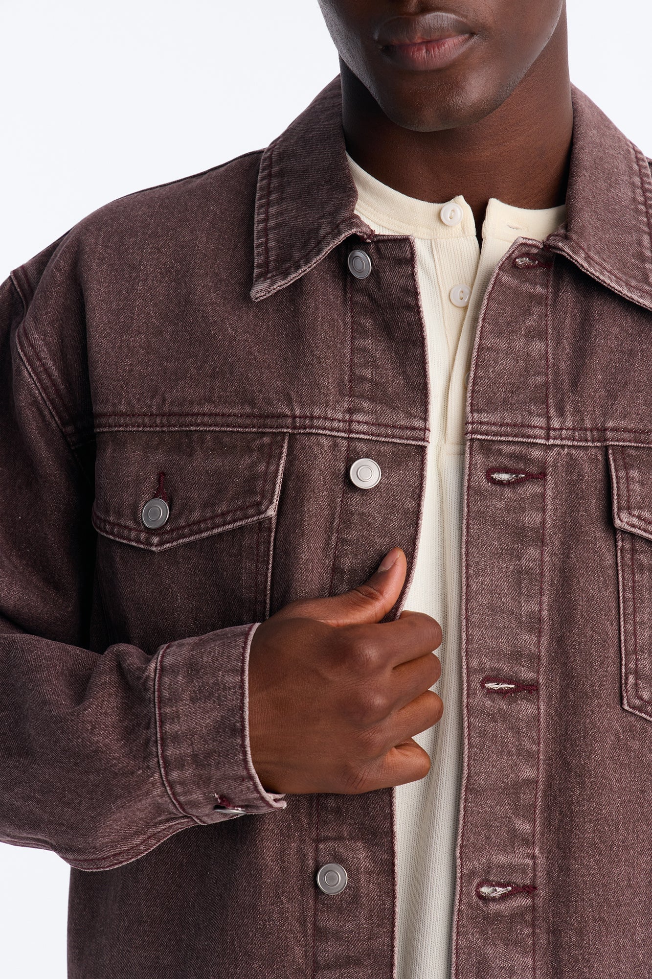 Ironwood Utility Denim Trucker Jacket - Washed Brown image 7