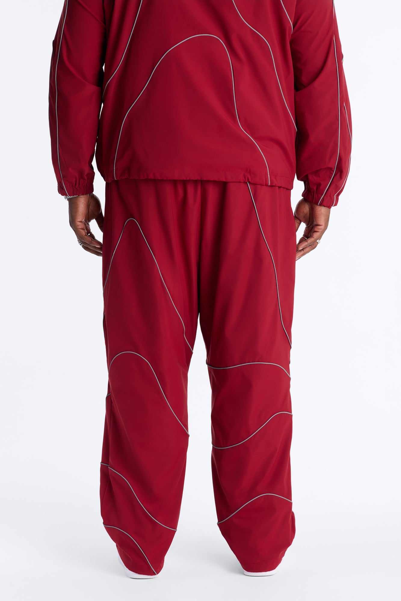 Straight Futuristic Mode Track Pant - Red image 3