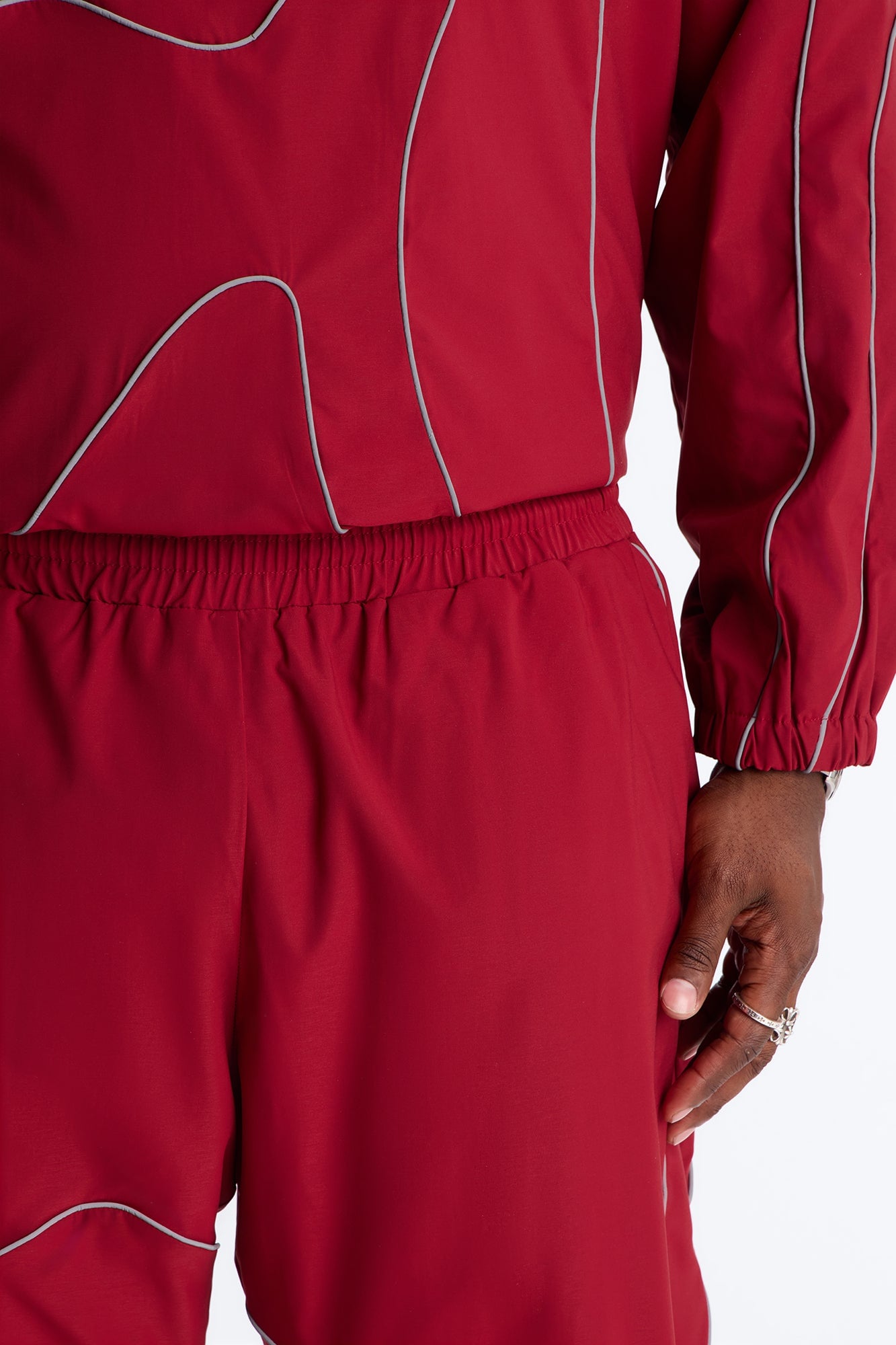 Straight Futuristic Mode Track Pant - Red image 4