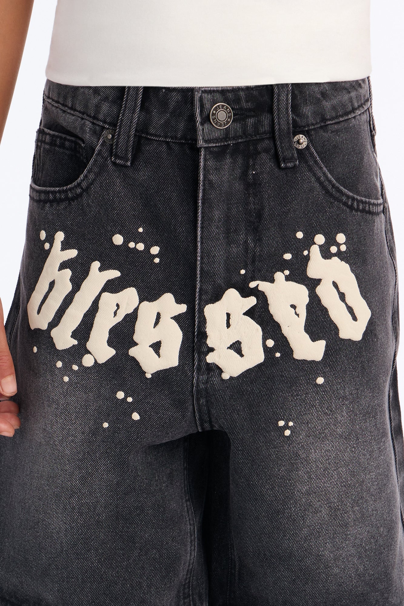 Mini Relaxed Been Blessed Denim Shorts - Black image 3