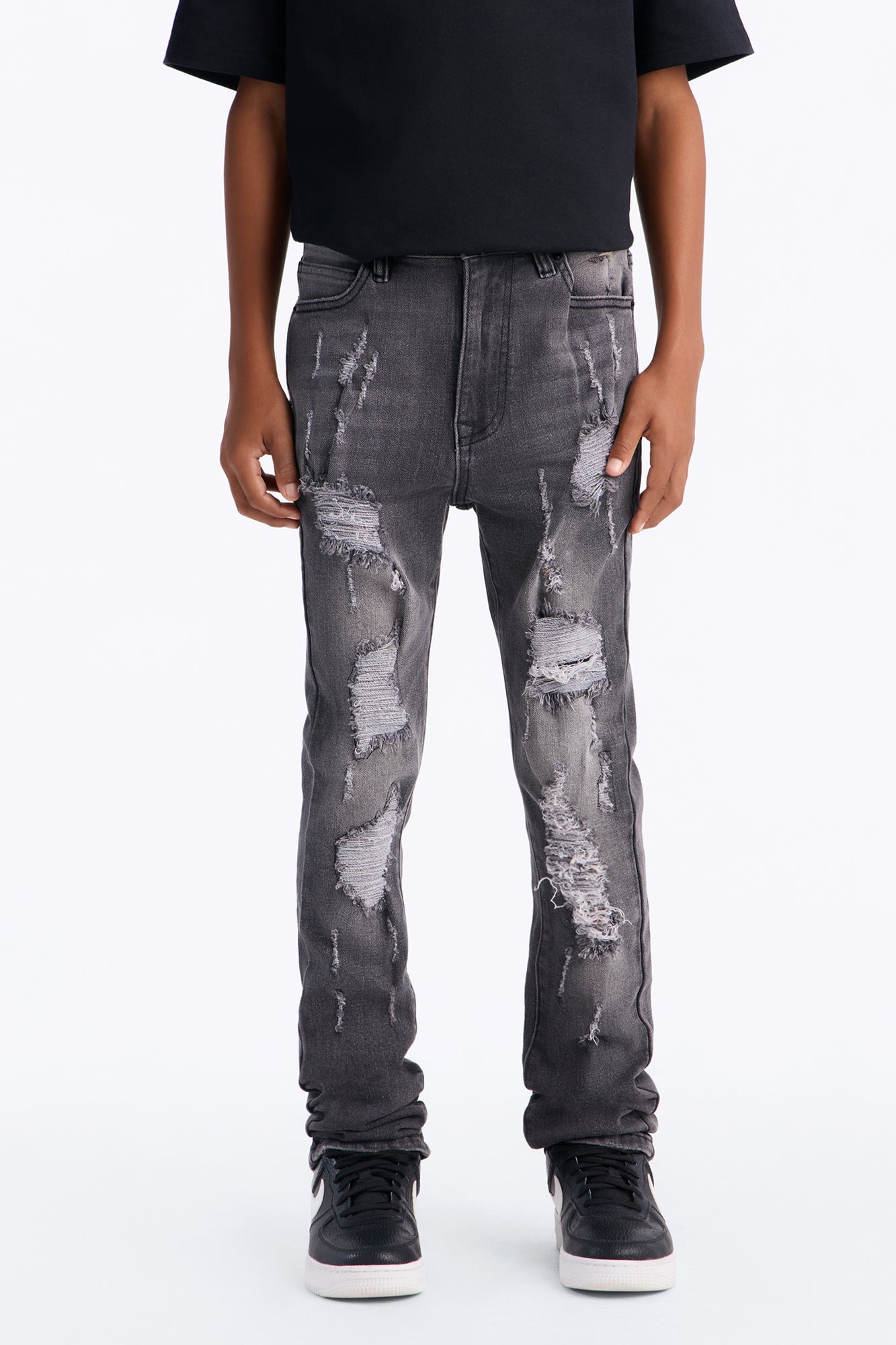 Mini Ready To Unwind Stacked Skinny Jeans - Black Wash image 2
