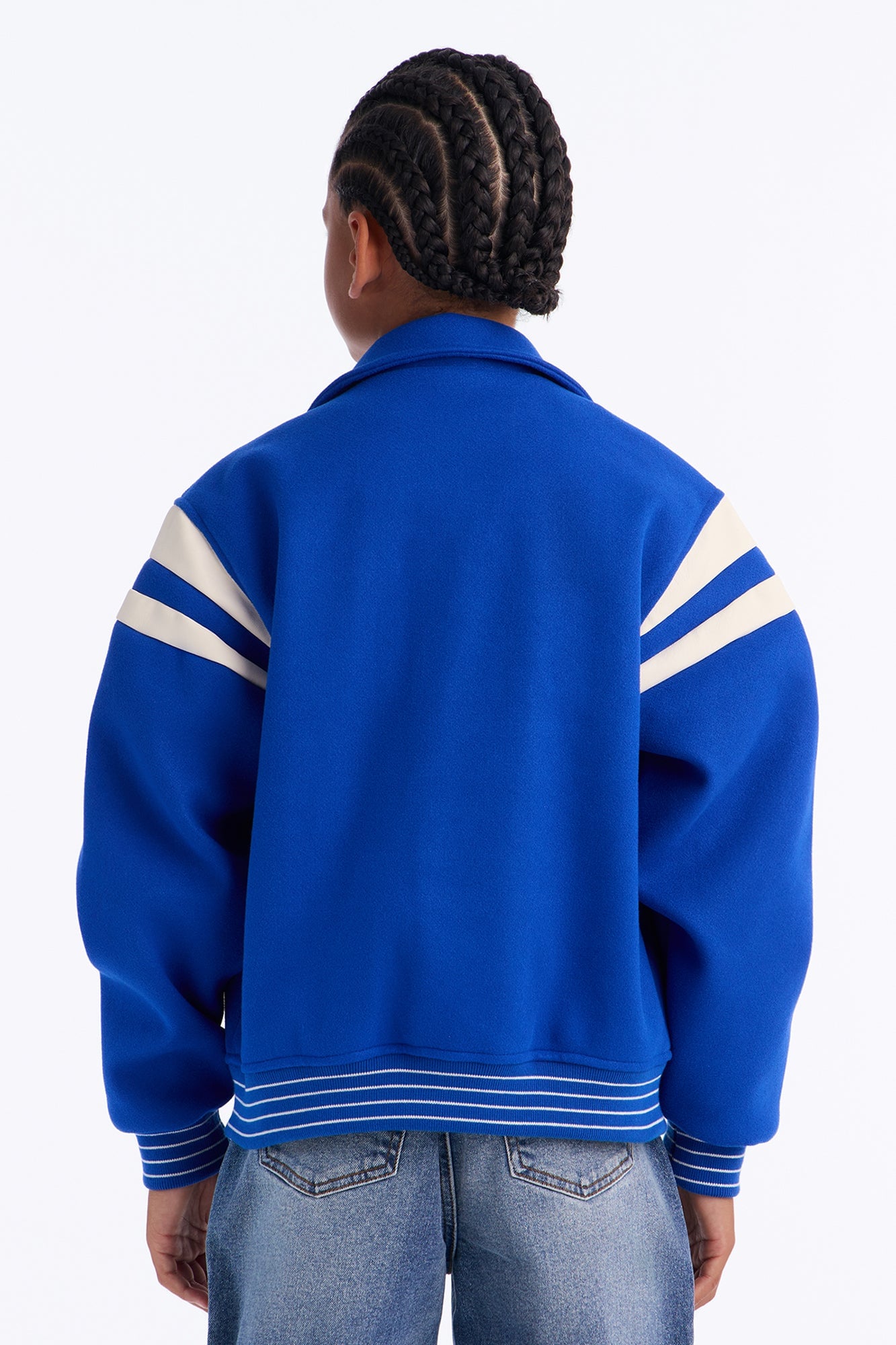 Mini Classic Old School Varsity Jacket - Blue image 3