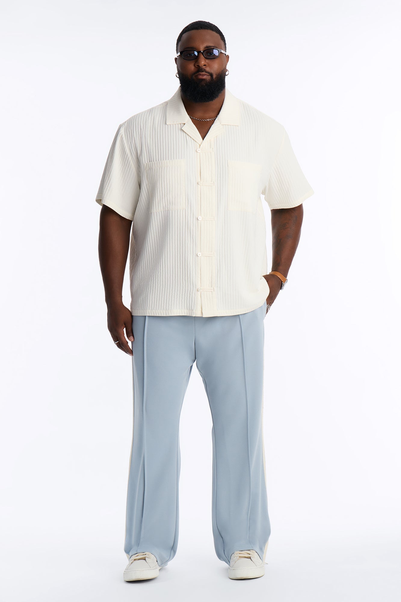 Dennis Slim Flare Track Pant - Light Blue image 2