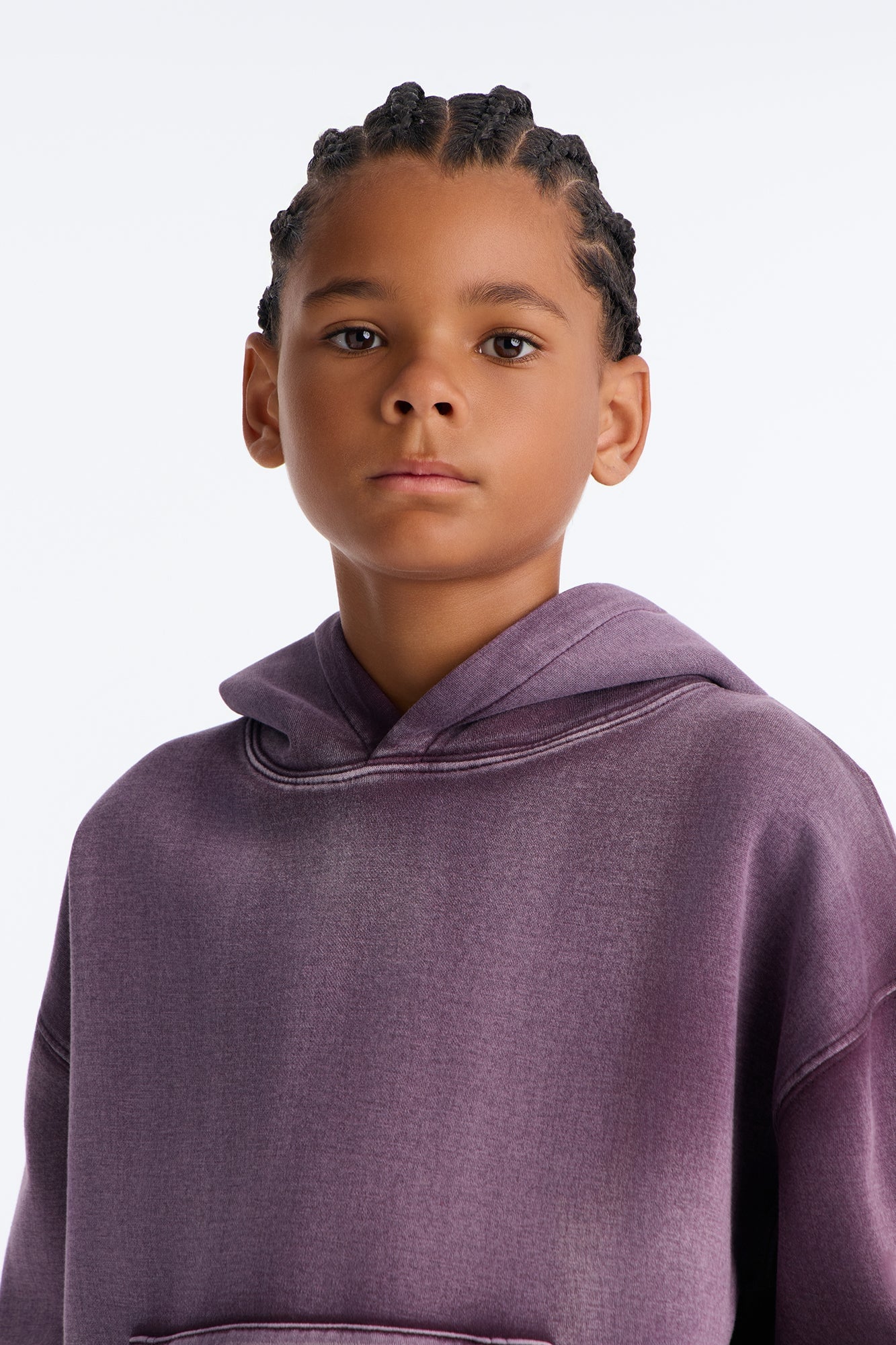 Mini Acid Wash Oversized Heavyweight Hoodie - Purple image 4