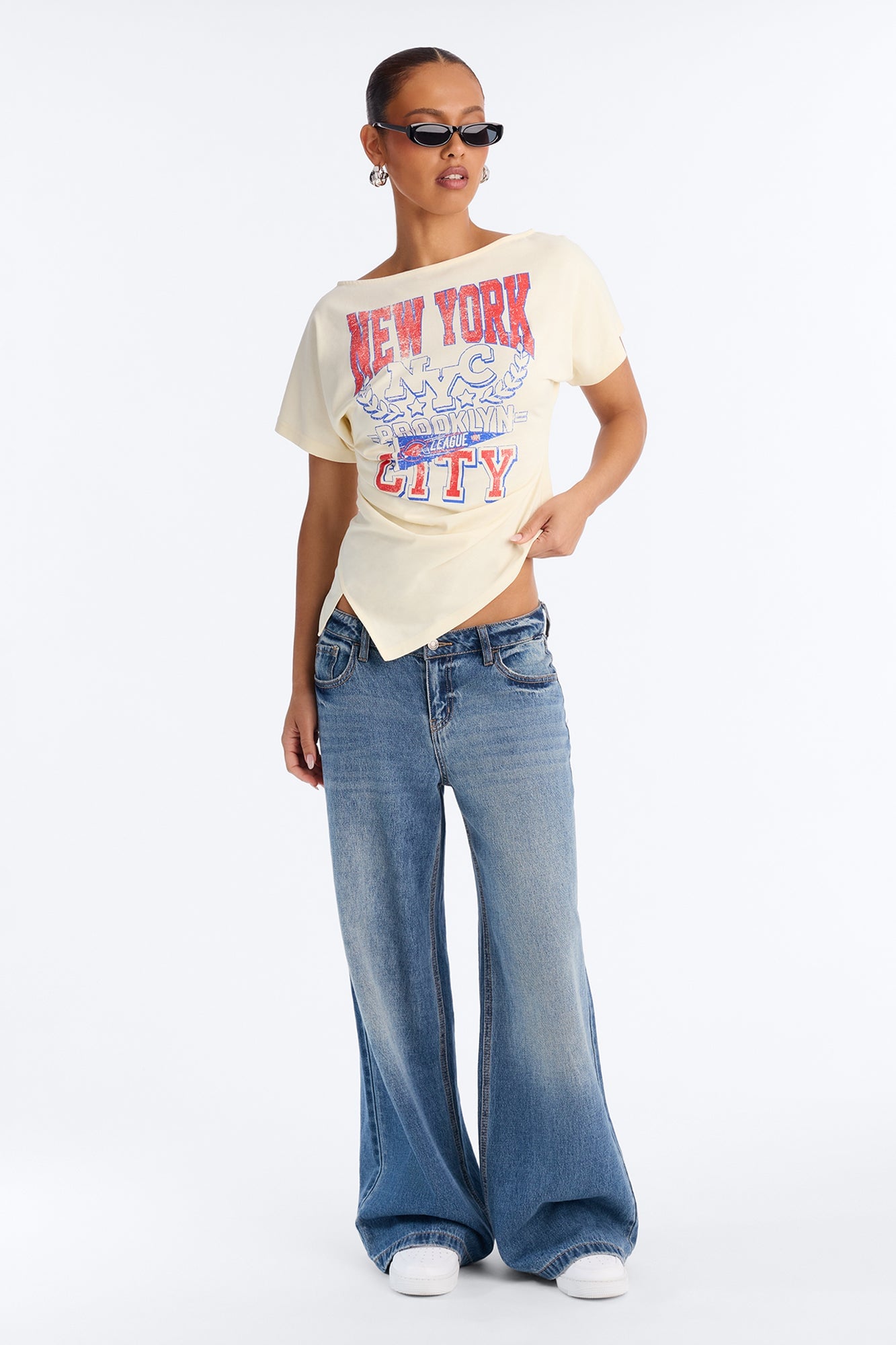 New York Lover Cinched Waist Top - Off White image 7