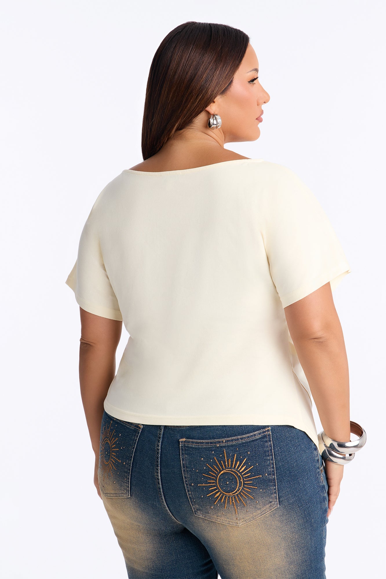 New York Lover Cinched Waist Top - Off White image 3
