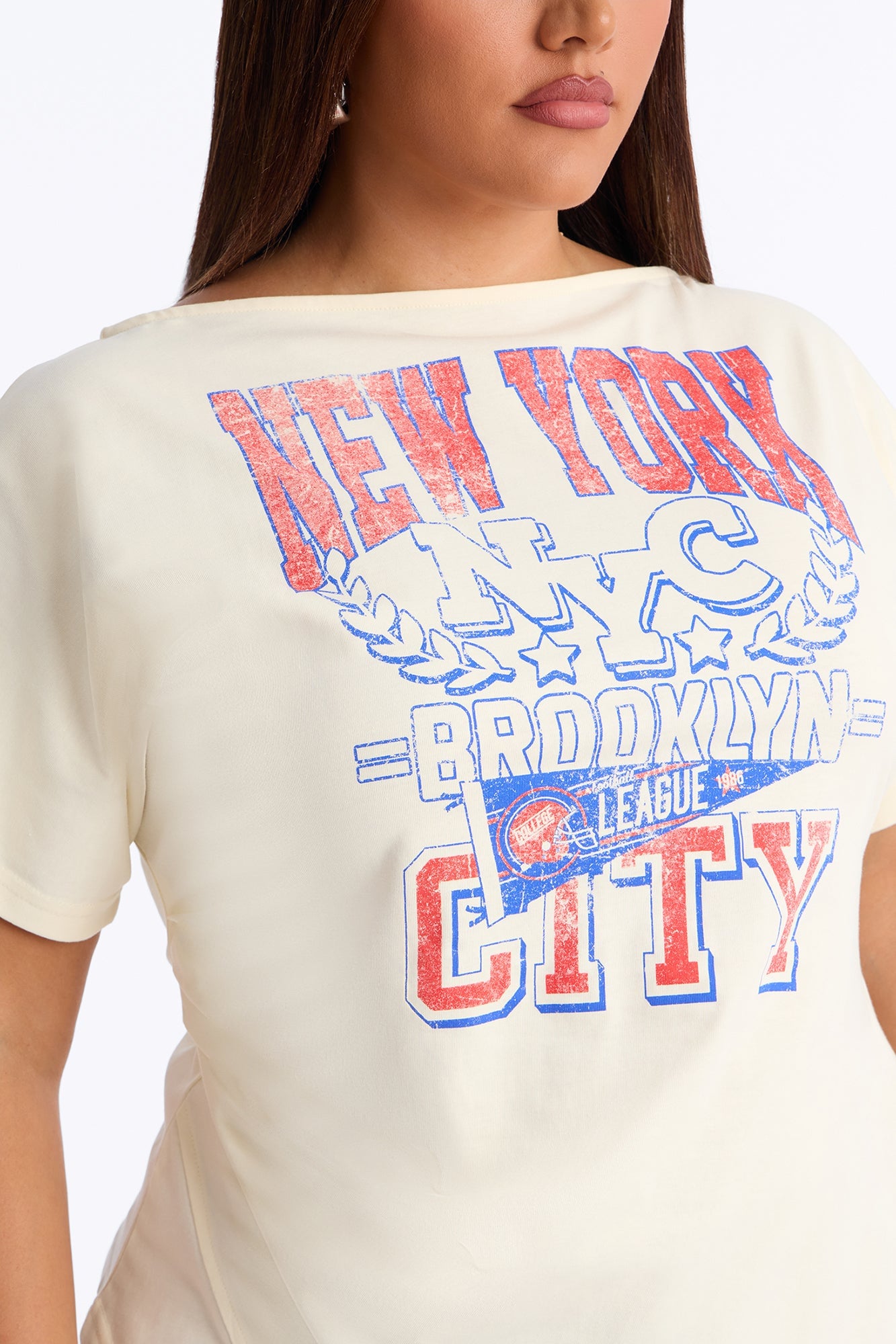 New York Lover Cinched Waist Top - Off White image 4