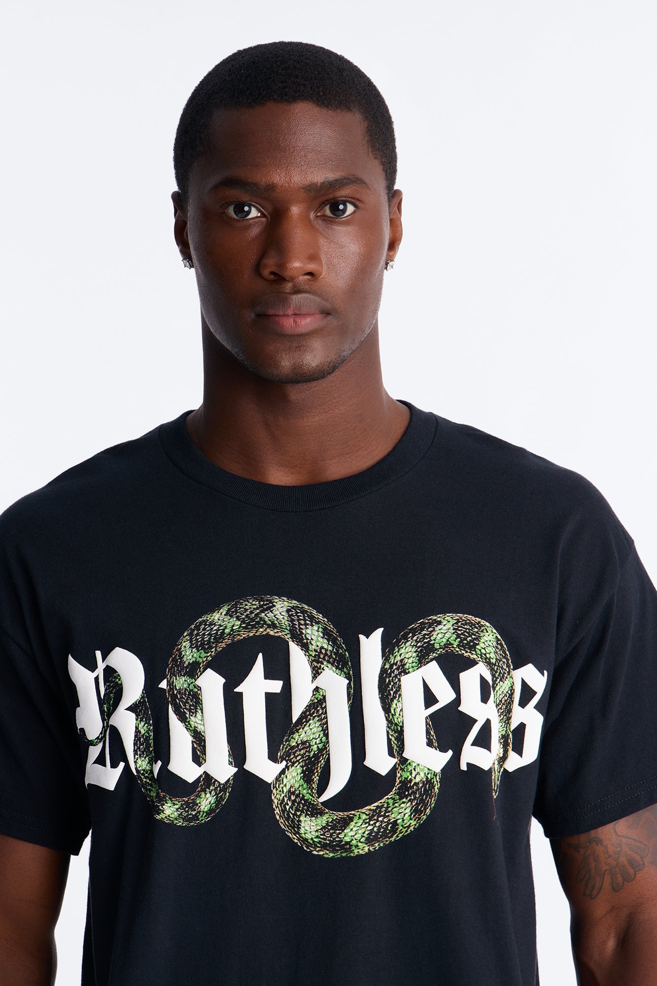 Ruthless Snake Oversized Short Sleeve Tee - Black image 6