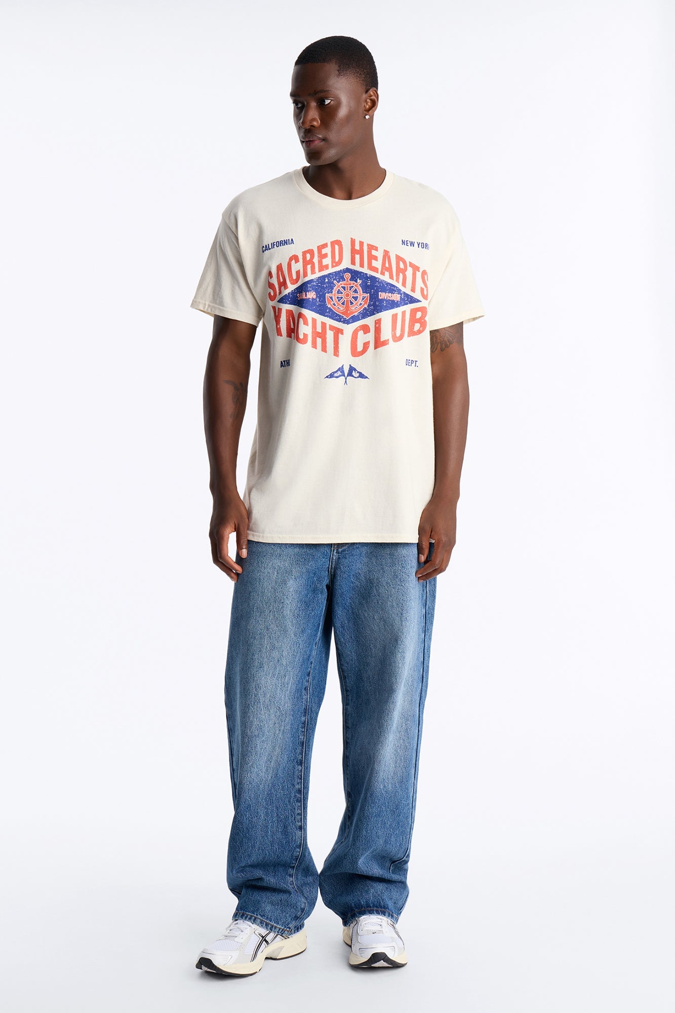 Sacred Hearts Yacht Club Oversized Short Sleeve Tee - Natural image 5