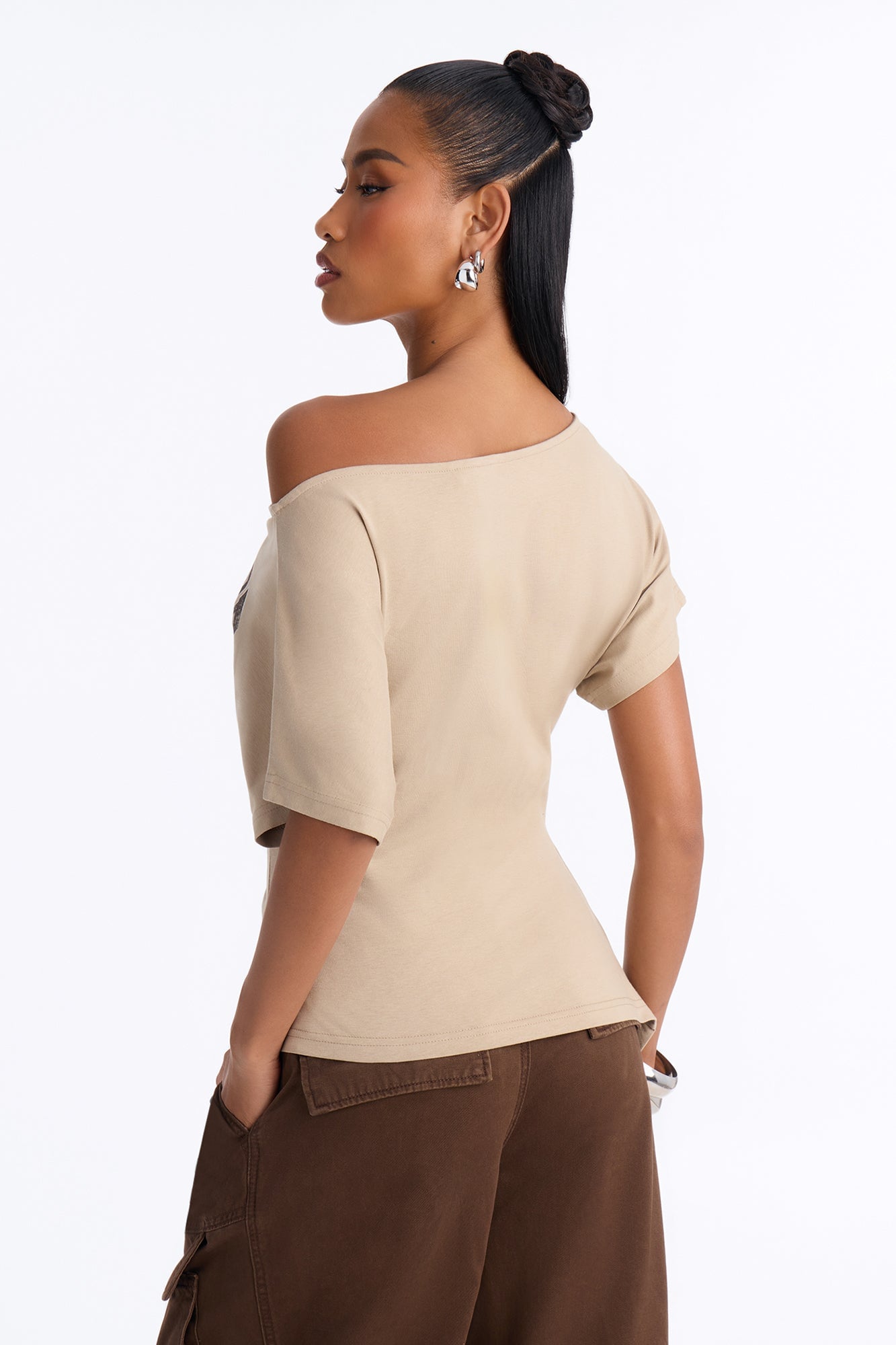 Lucky Paradise Cinched Waist Top - Taupe image 7