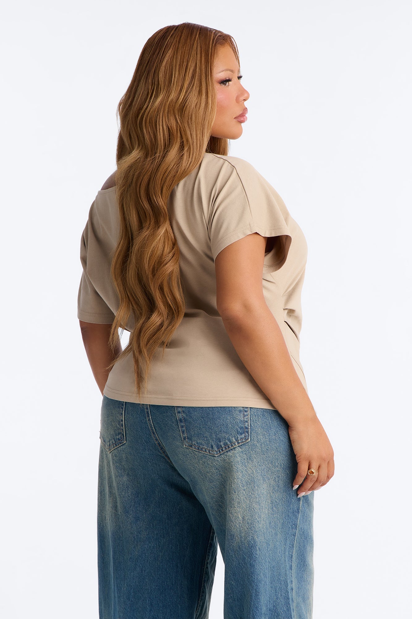 Lucky Paradise Cinched Waist Top - Taupe image 4