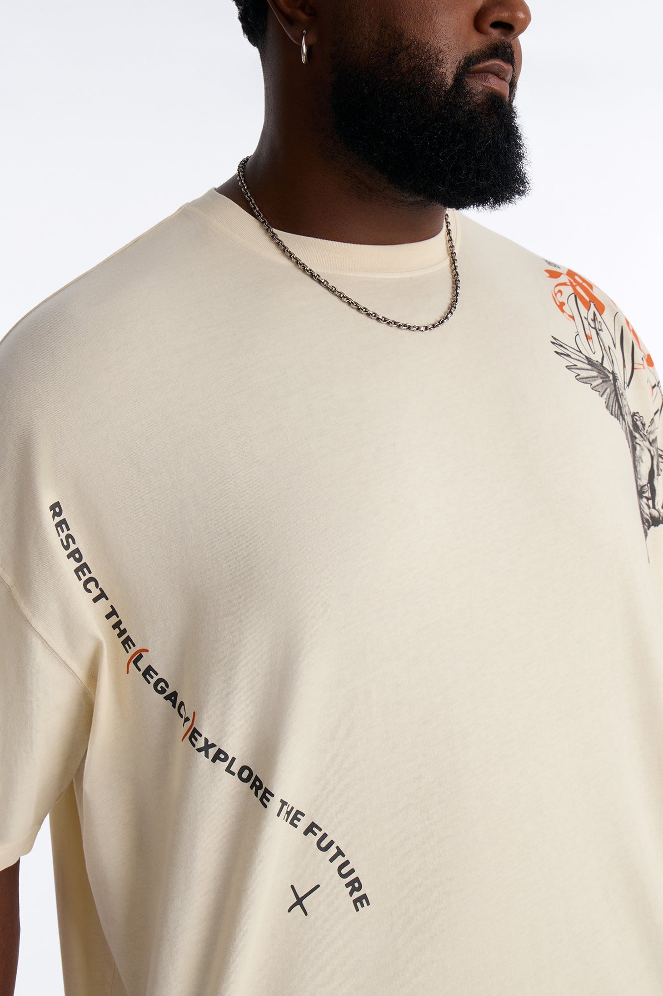 Stay United Oversized Short Sleeve Tee - Cream image 3