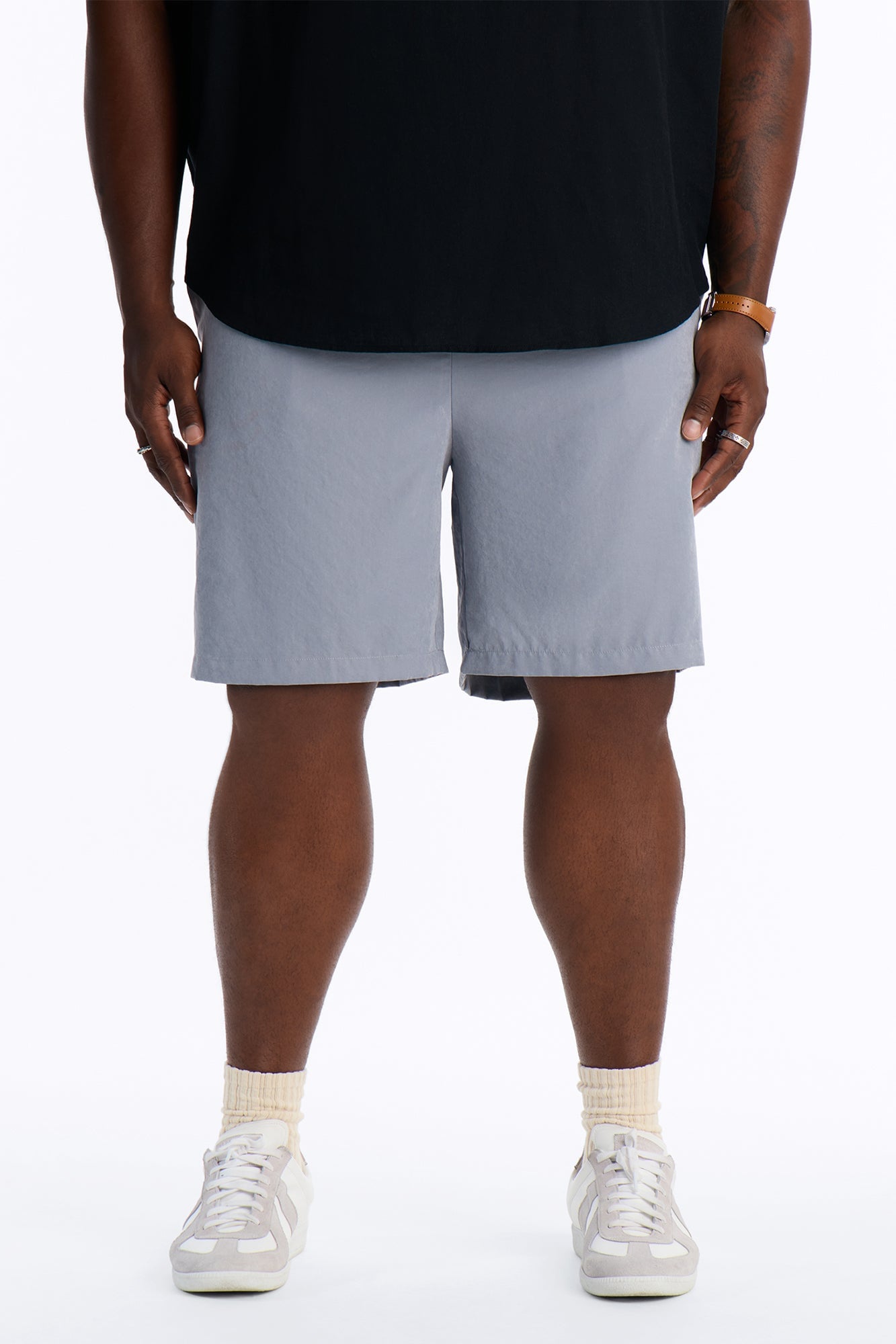 Neo Faux Suede Relaxed Trouser Short - Slate Blue image 2