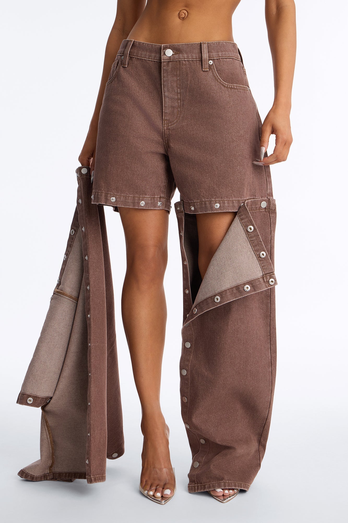 Laurel Canyon Snap Straight Leg Jeans - Brown image 4