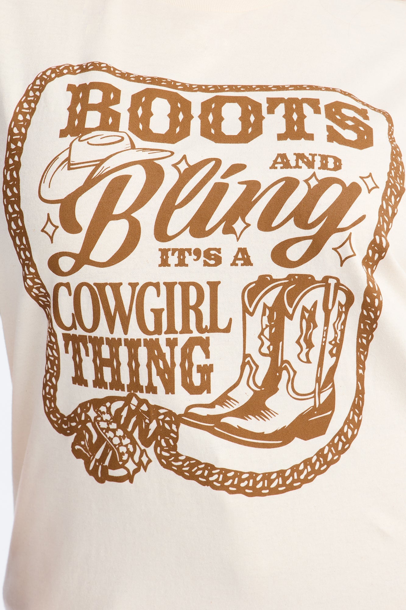 Boots And Bling Cowgirl Thing Tee - Off White image 3