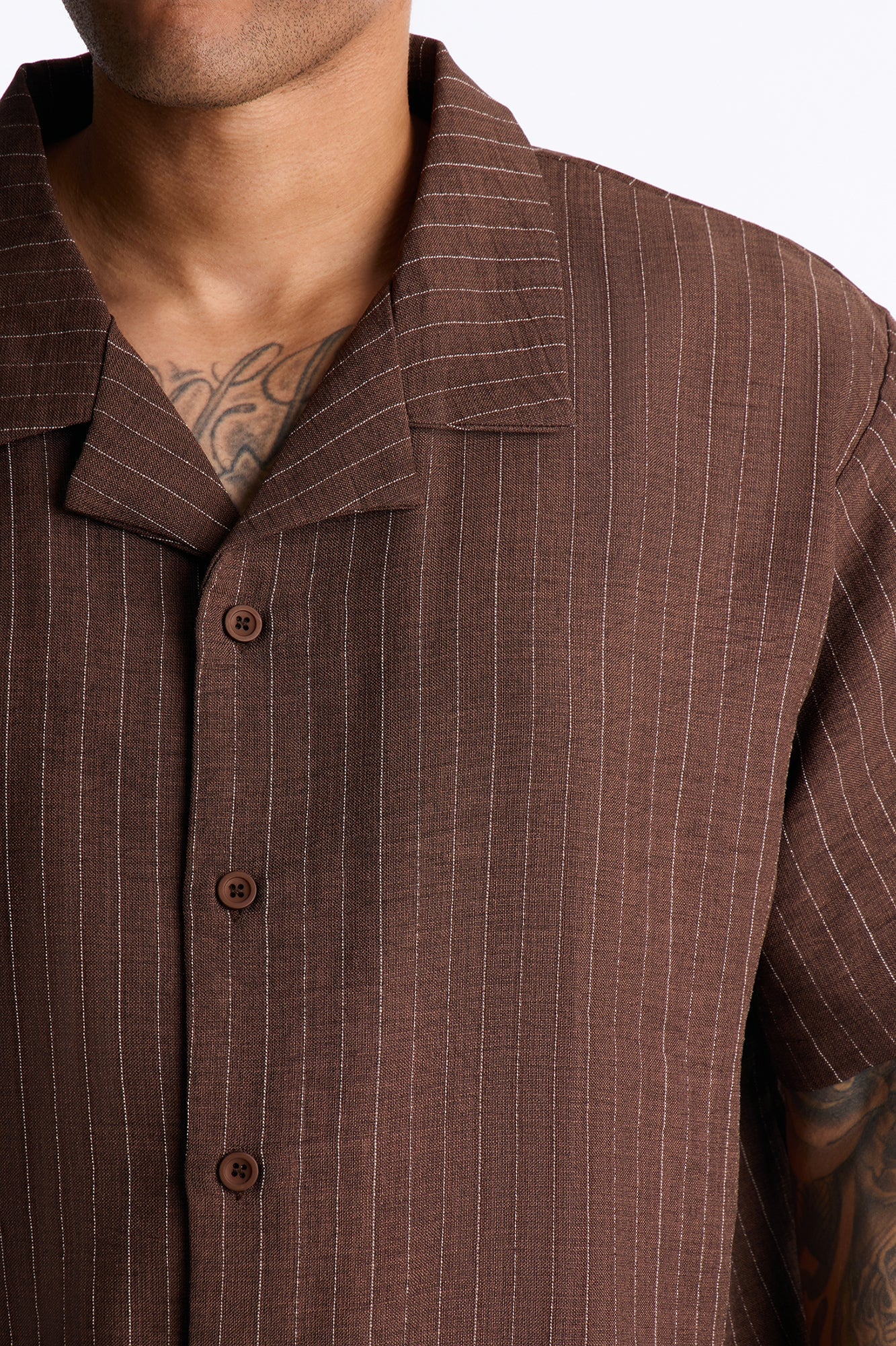 Off Stitch Relaxed Cuban Collar Shirt - Brown/combo image 3