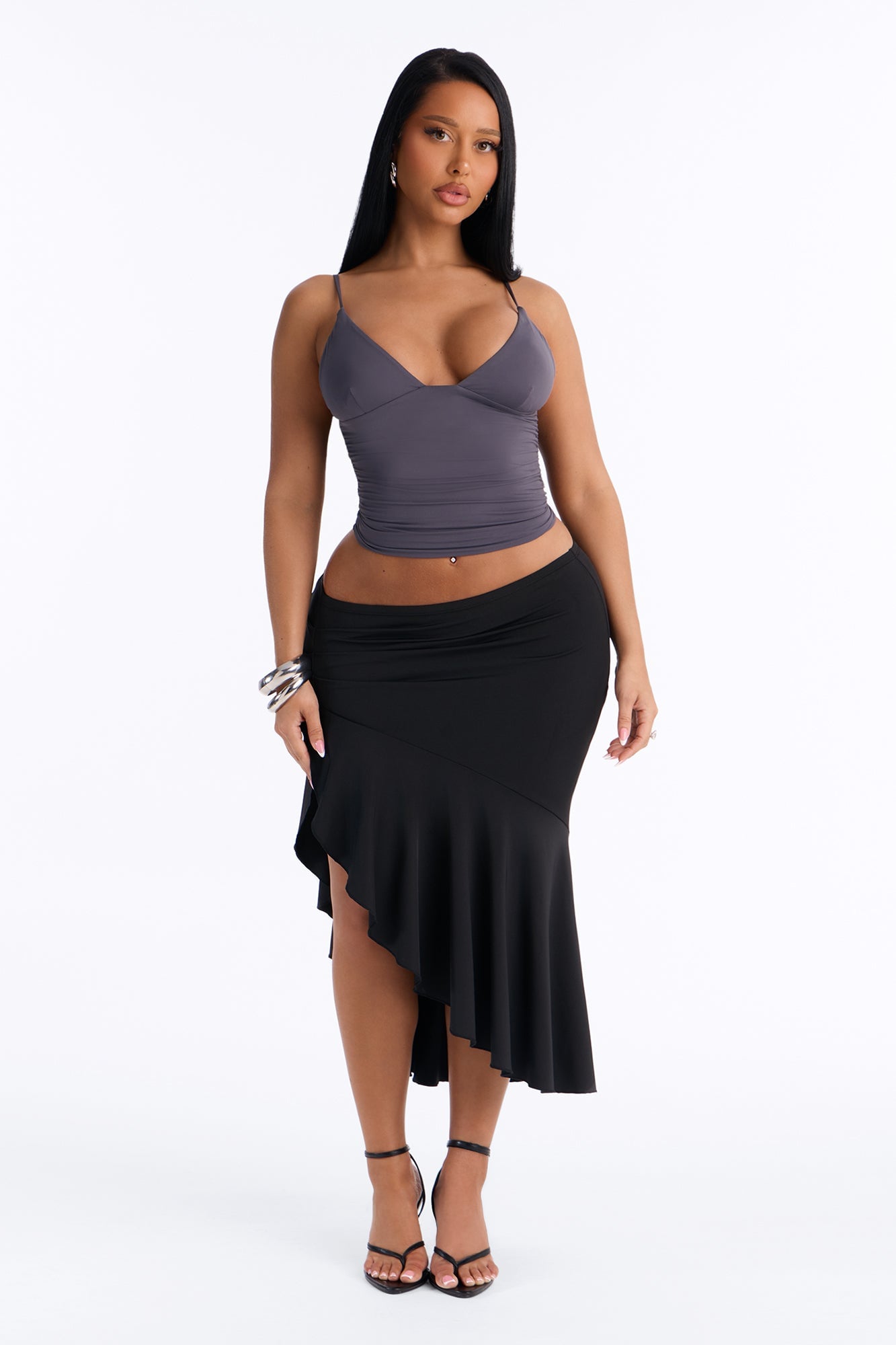 Second Skin Deep U Neck Cami - Charcoal image 6