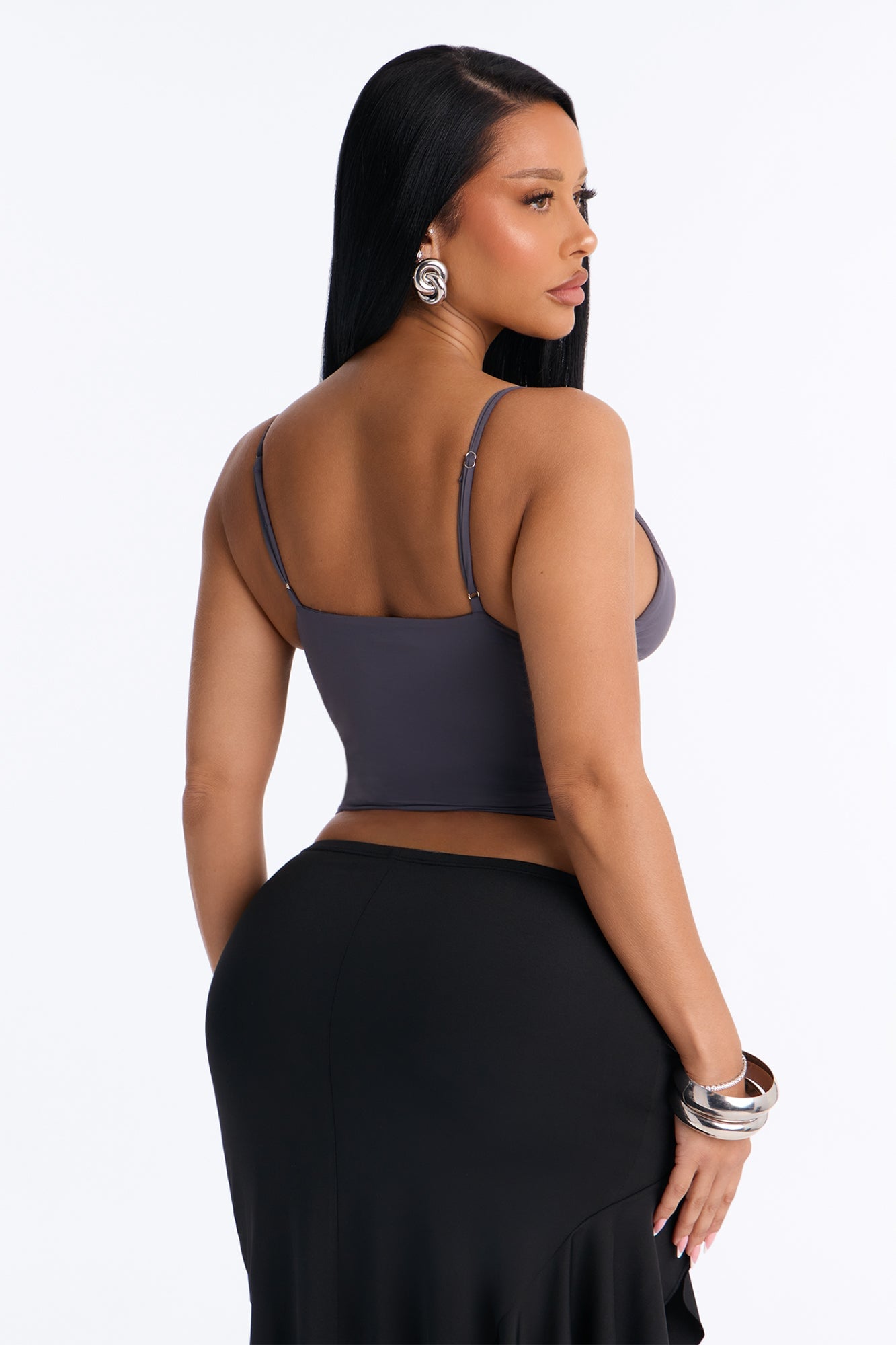 Second Skin Deep U Neck Cami - Charcoal image 8