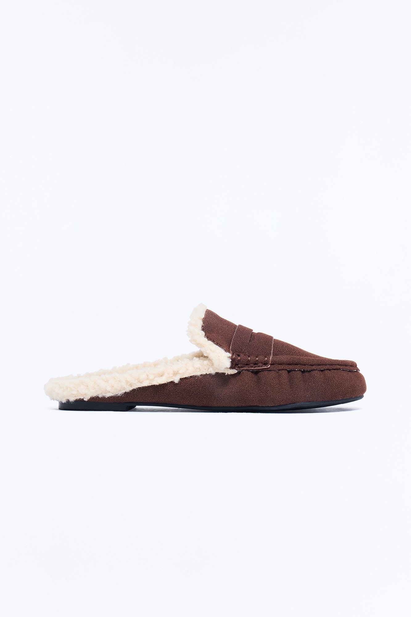 Romina Faux Fur Loafer Slides - Chocolate image 2