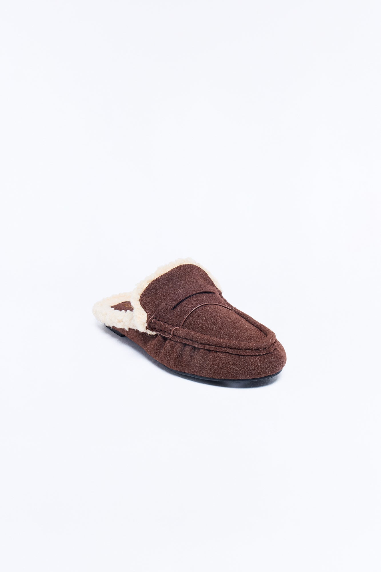 Romina Faux Fur Loafer Slides - Chocolate image 3