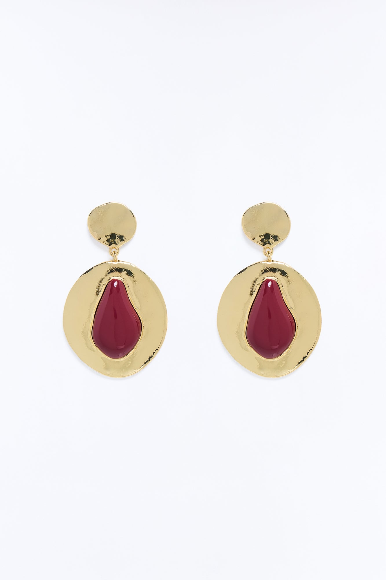 Alora Drop Earrings - Burgundy/combo image 3