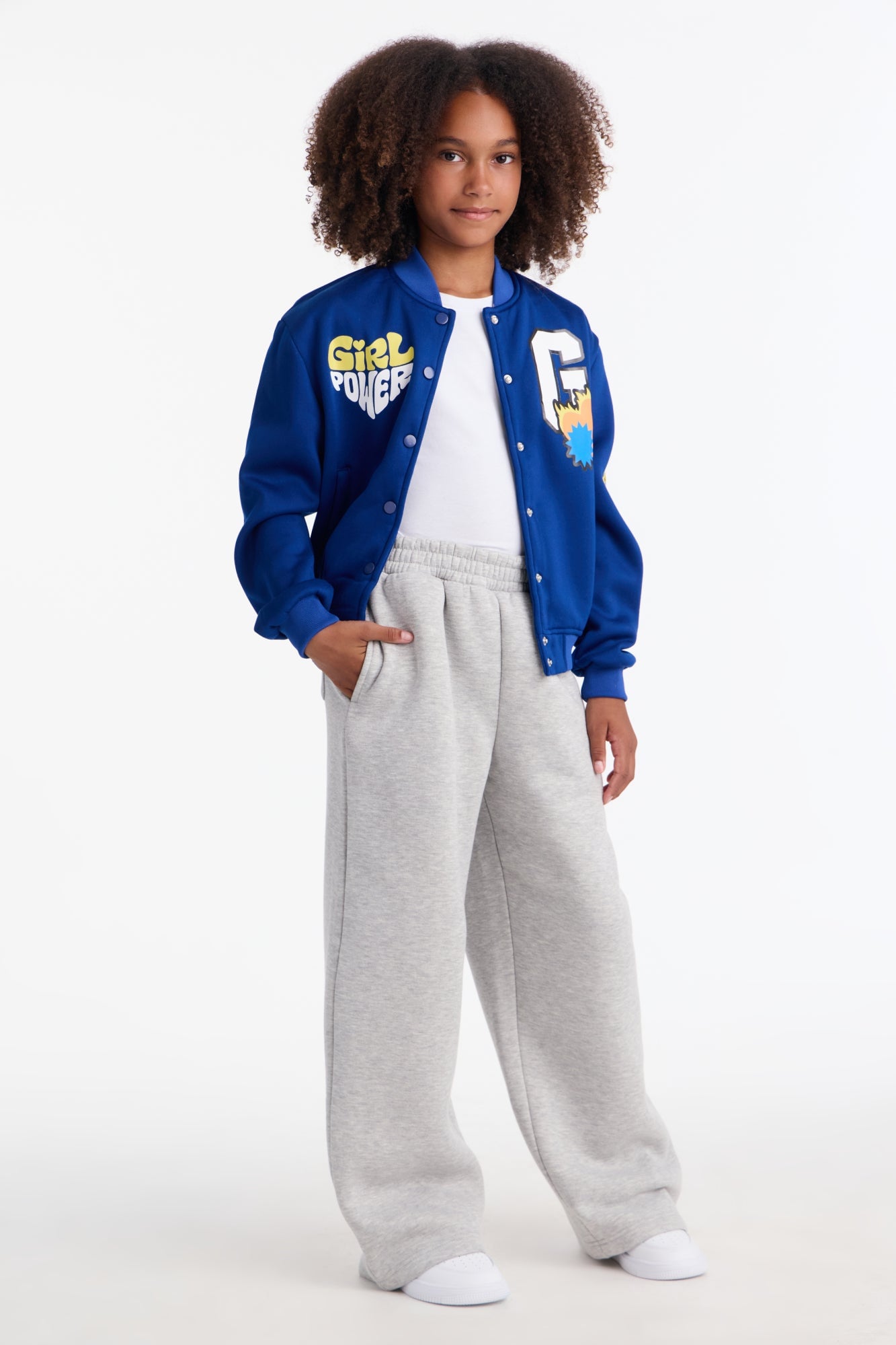 Mini Girl Power Forever Bomber Jacket - Navy image 2
