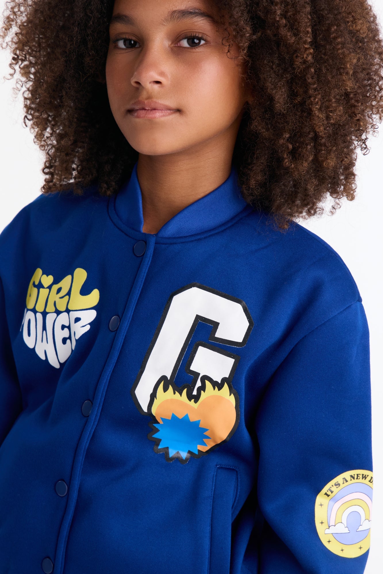 Mini Girl Power Forever Bomber Jacket - Navy image 3