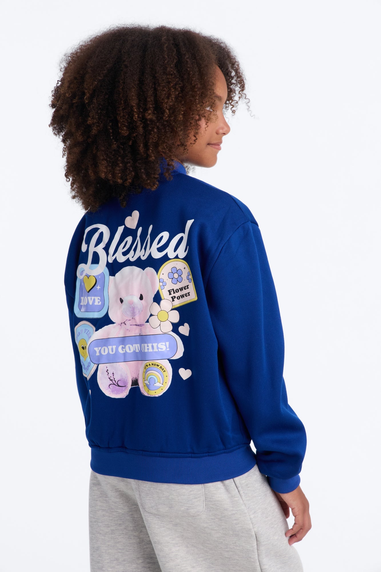 Mini Girl Power Forever Bomber Jacket - Navy image 4