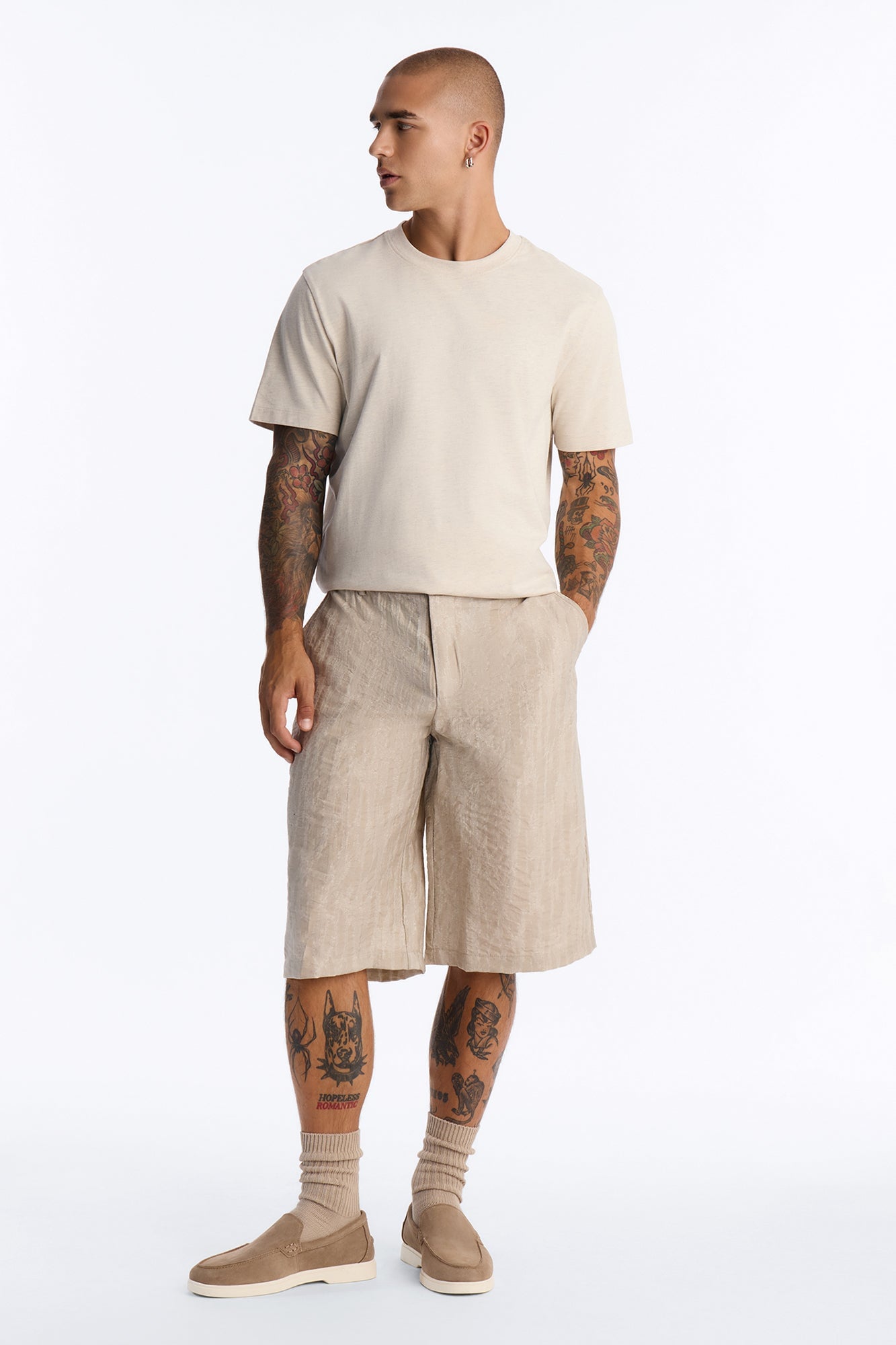 Savanna Textured Relaxed Short - Oatmeal image 5