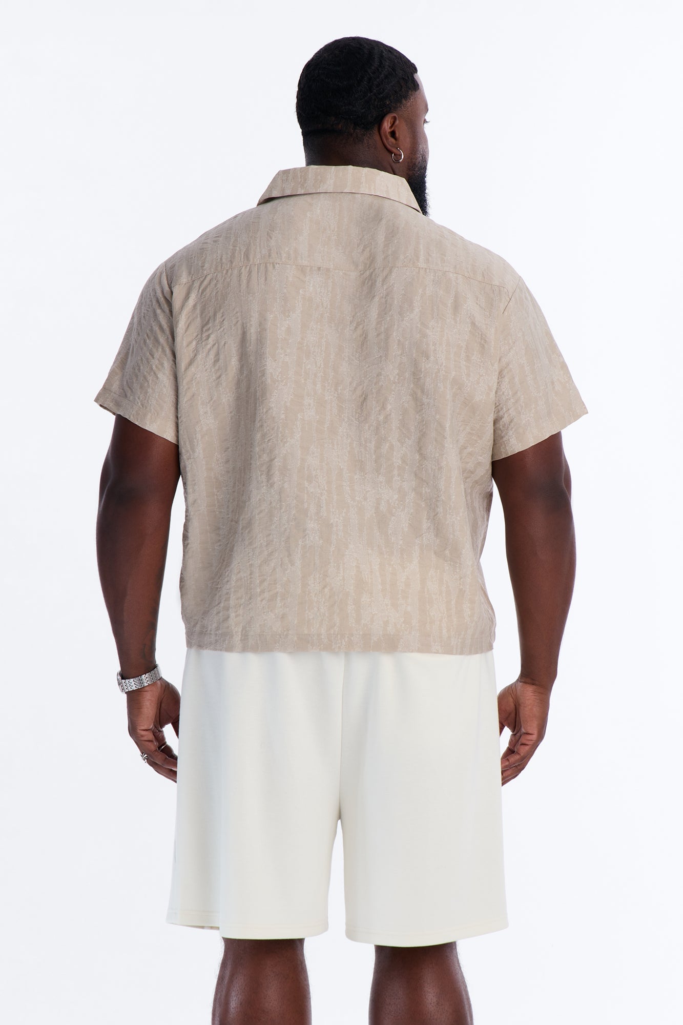 Savanna Textured Button Up Shirt - Oatmeal image 3