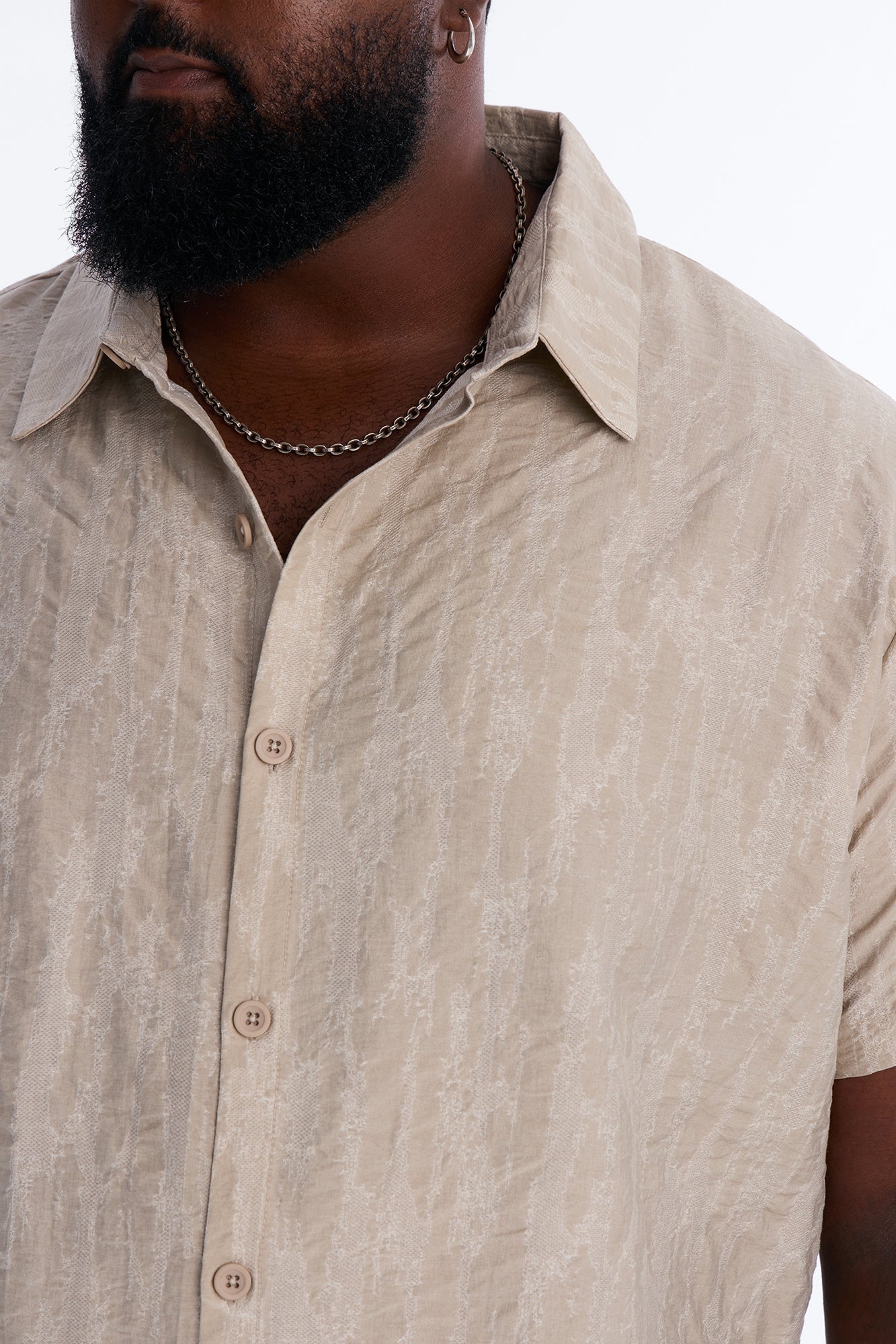 Savanna Textured Button Up Shirt - Oatmeal image 4
