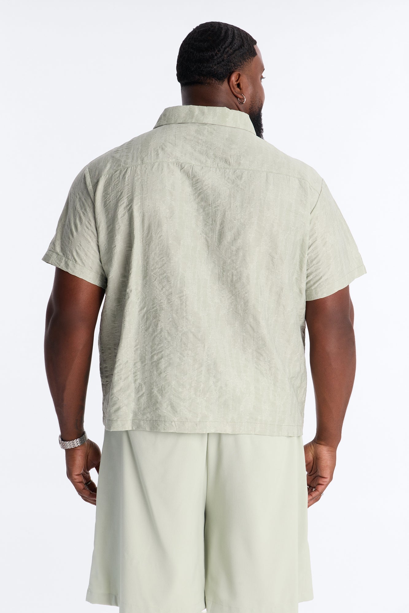 Savanna Textured Button Up Shirt - Sage image 4