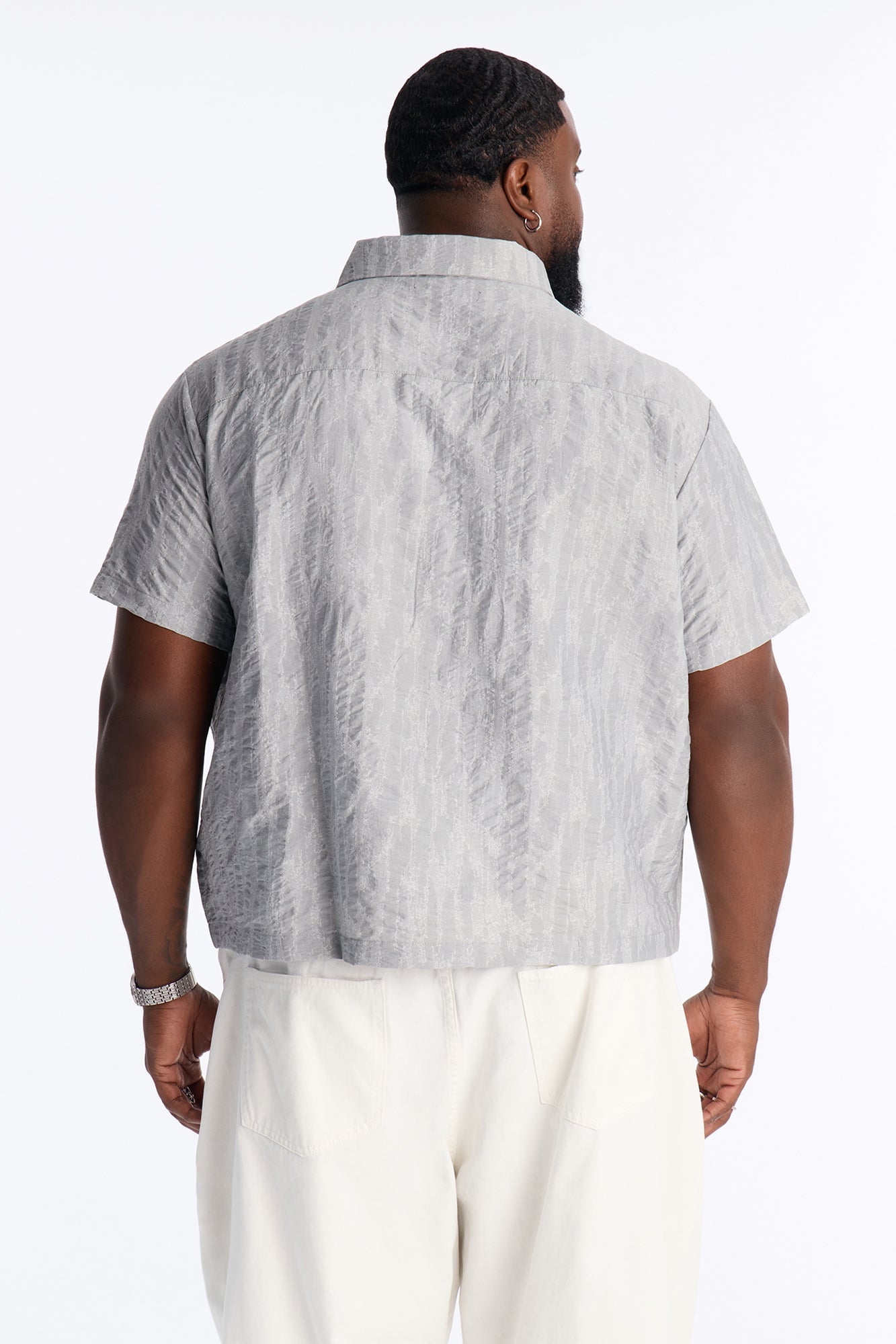 Savanna Textured Button Up Shirt - SlateBlue image 3