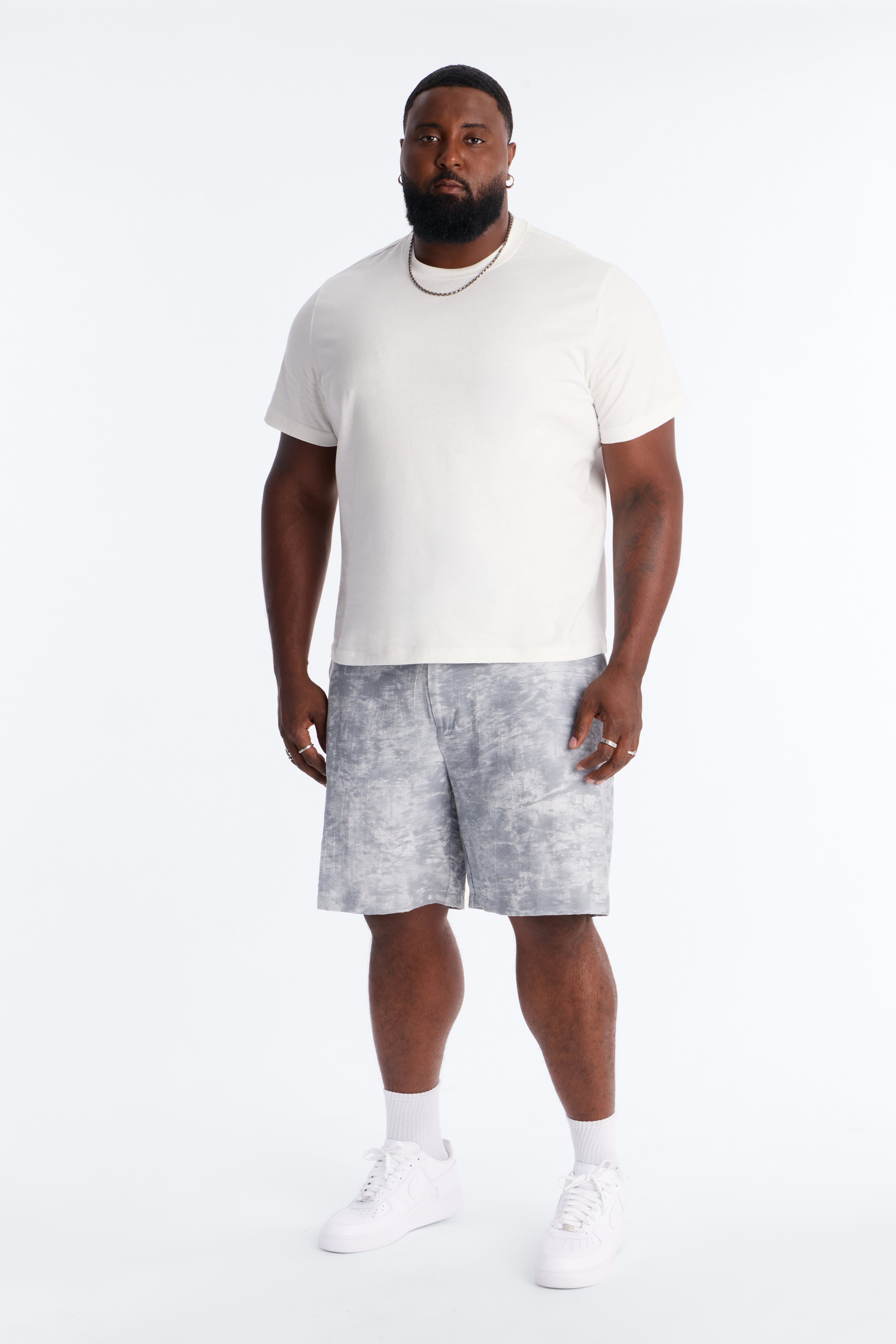 Marble Wash Relaxed Short - Grey/combo image 1