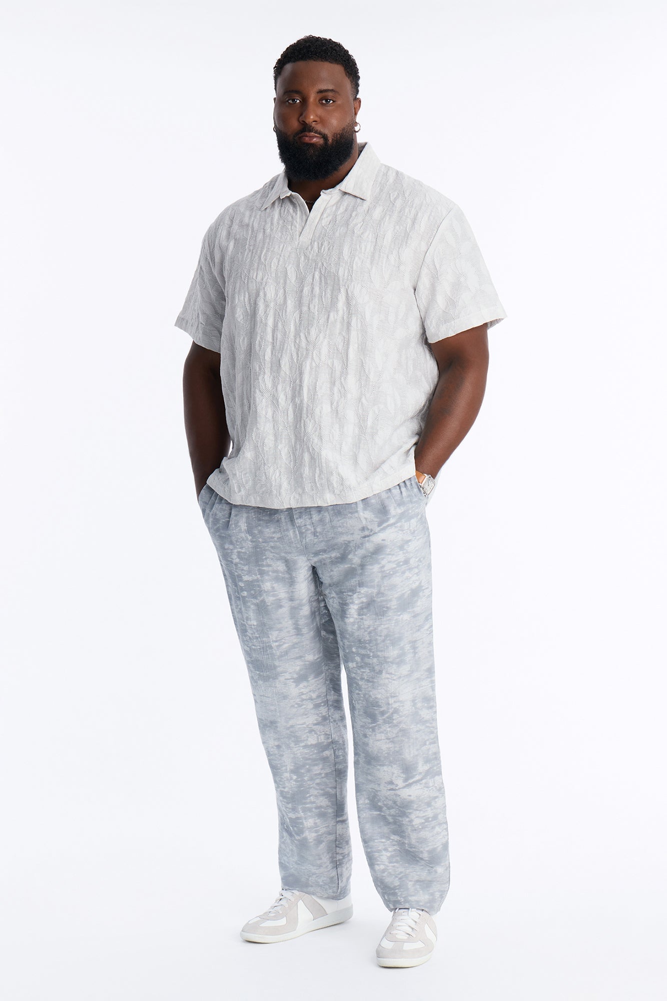 Marble Wash Straight Leg Pant - Grey/combo image 2